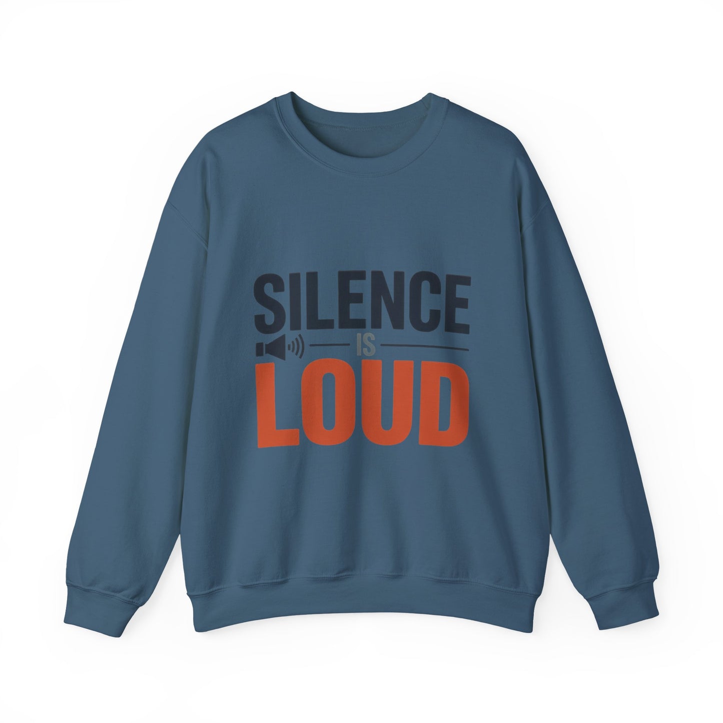 Mens Heavy Blend™ Crewneck Sweatshirt, Silence Is Loud Motivational Mens Sweatshirt