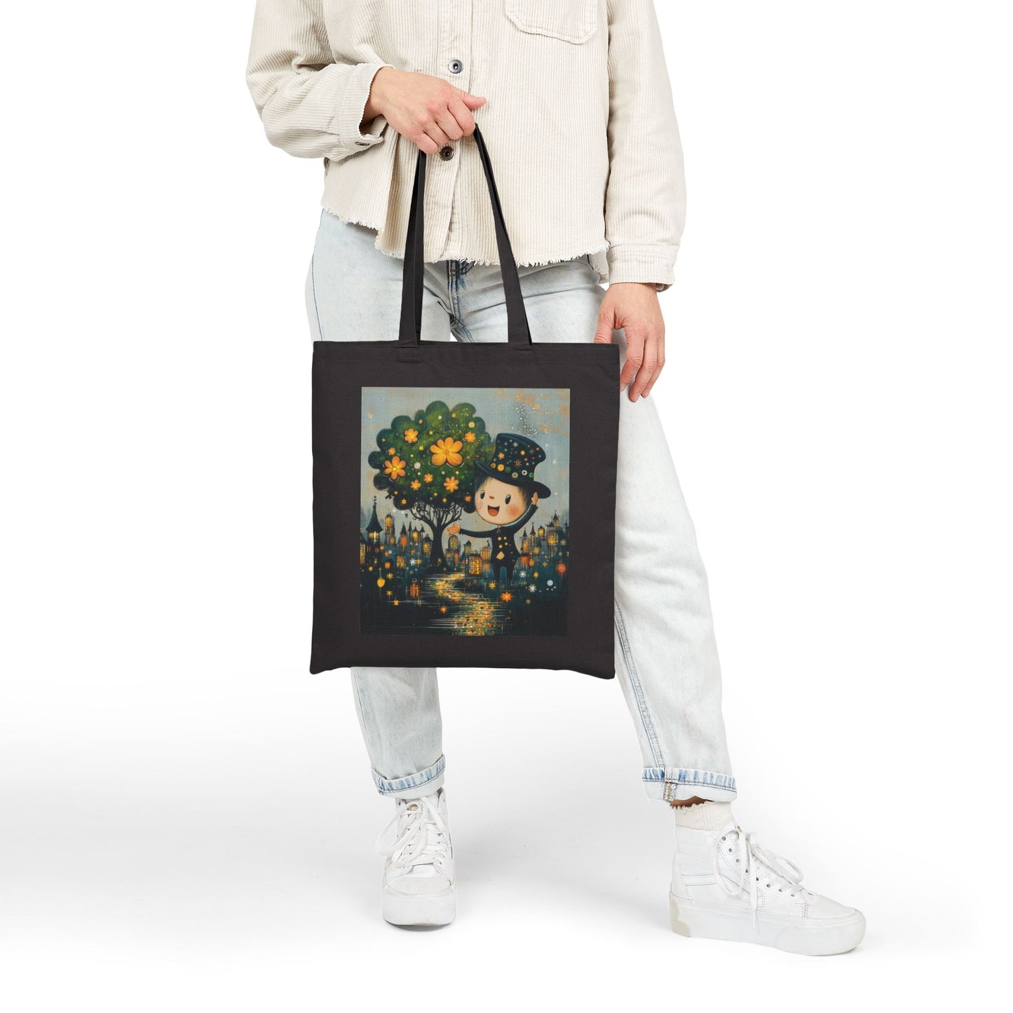 Eco-Friendly Cotton Canvas Tote Bag, Cute Gift for Nature Lovers, Beach Bag, Shopping Tote, Earth Day Accessory, Reusable Bag