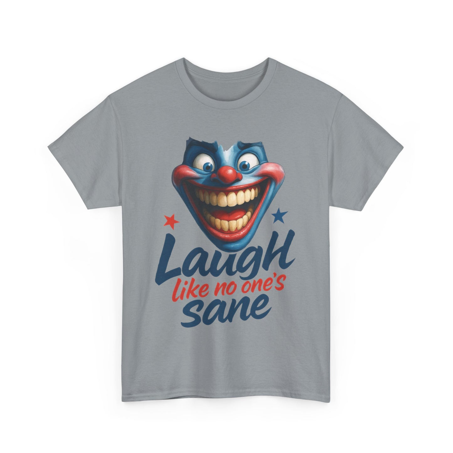 Funny Clown Face Unisex Heavy Cotton Tee, Creepy Clown Face T-Shirt, Humor T-Shirt,Clown Theme Shirt, Funny Horror Graphic Tee