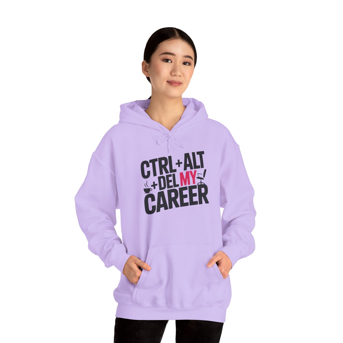 Ctrl Alt Del My Career Hoodie, Funny Geek Workwear, Sarcastic Office Humor Pullover, Women's Heavy Blend™ Hooded Sweatshirt