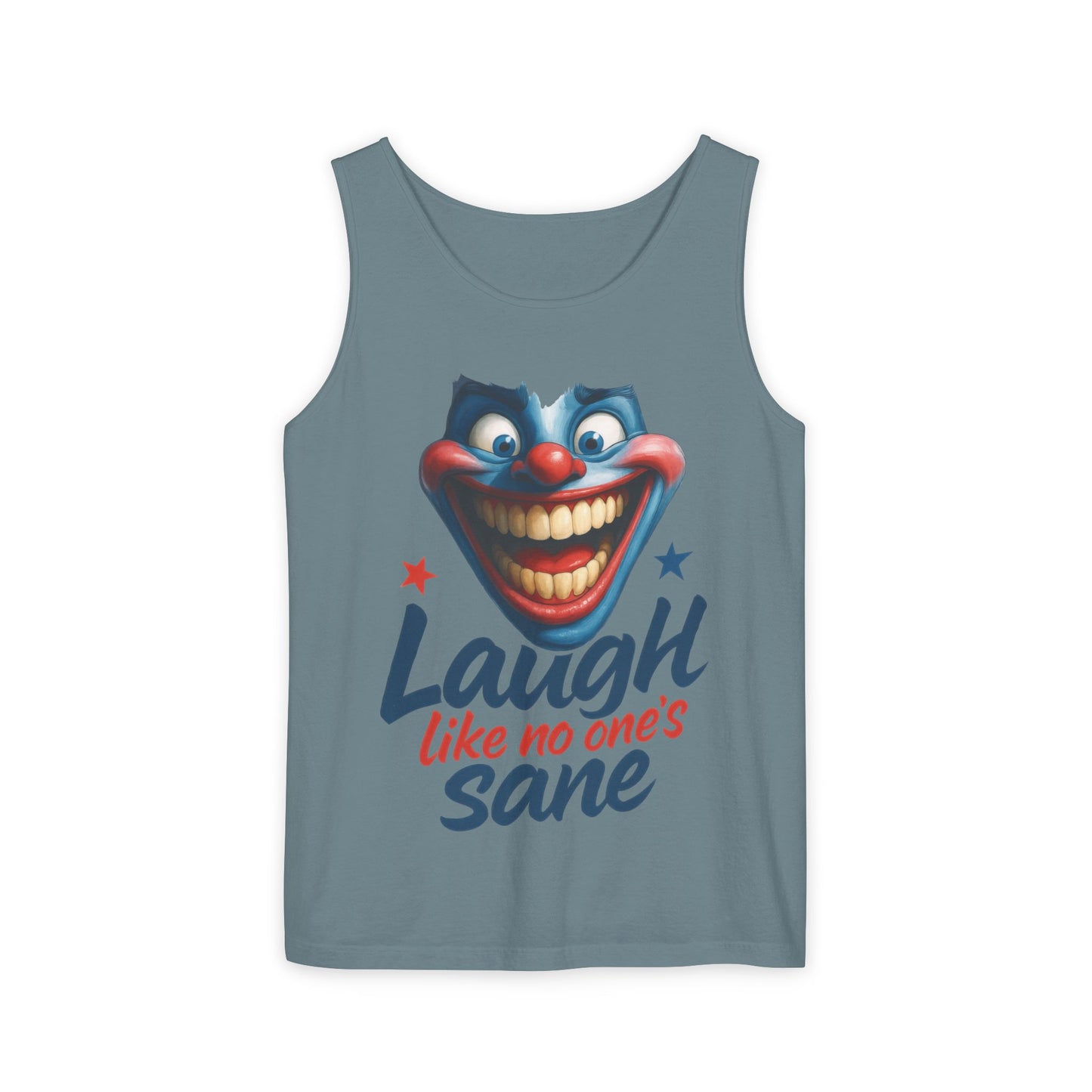 Laugh Out Loud Unisex Tank Top, Funny Graphic Top, Humor Shirt, Summer Apparel, Gift for Clowns, Party Wear