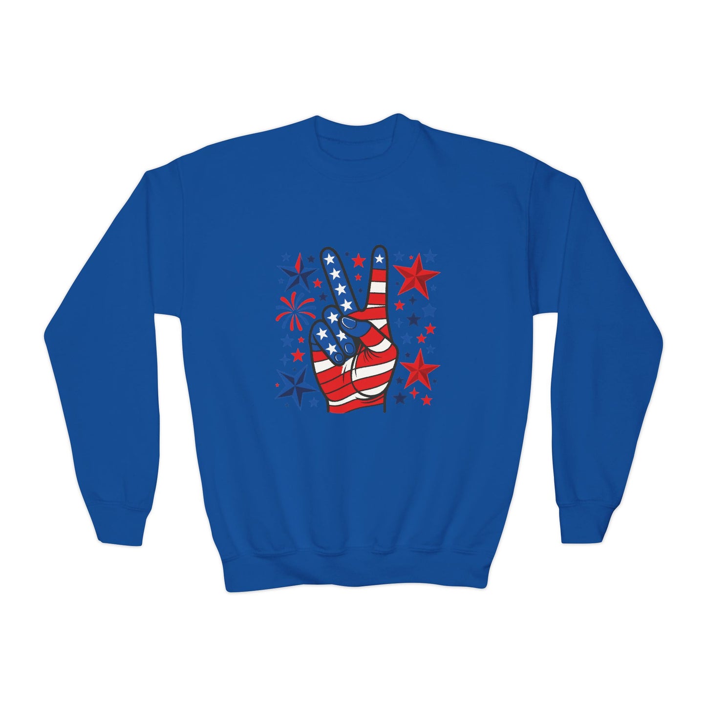Patriotic Youth Crewneck Sweatshirt - Perfect for Independence Day, Camp, Summer Celebrations, School Spirit, and Everyday Comfort