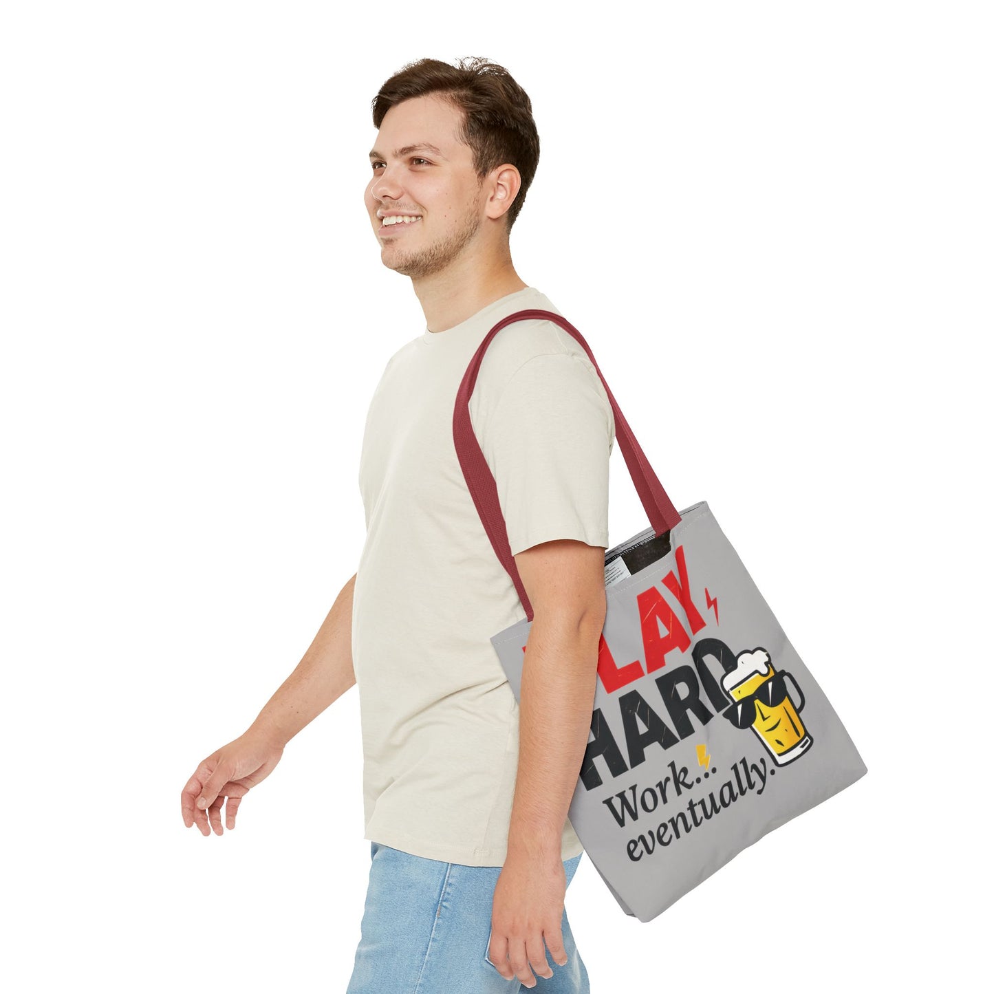 Play Hard Tote Bag - Fun, Stylish, Tote for Work & Play, Summer, Gift, Beach Bag, Everyday Carry, Beach Weekender Bag, large canvas bag