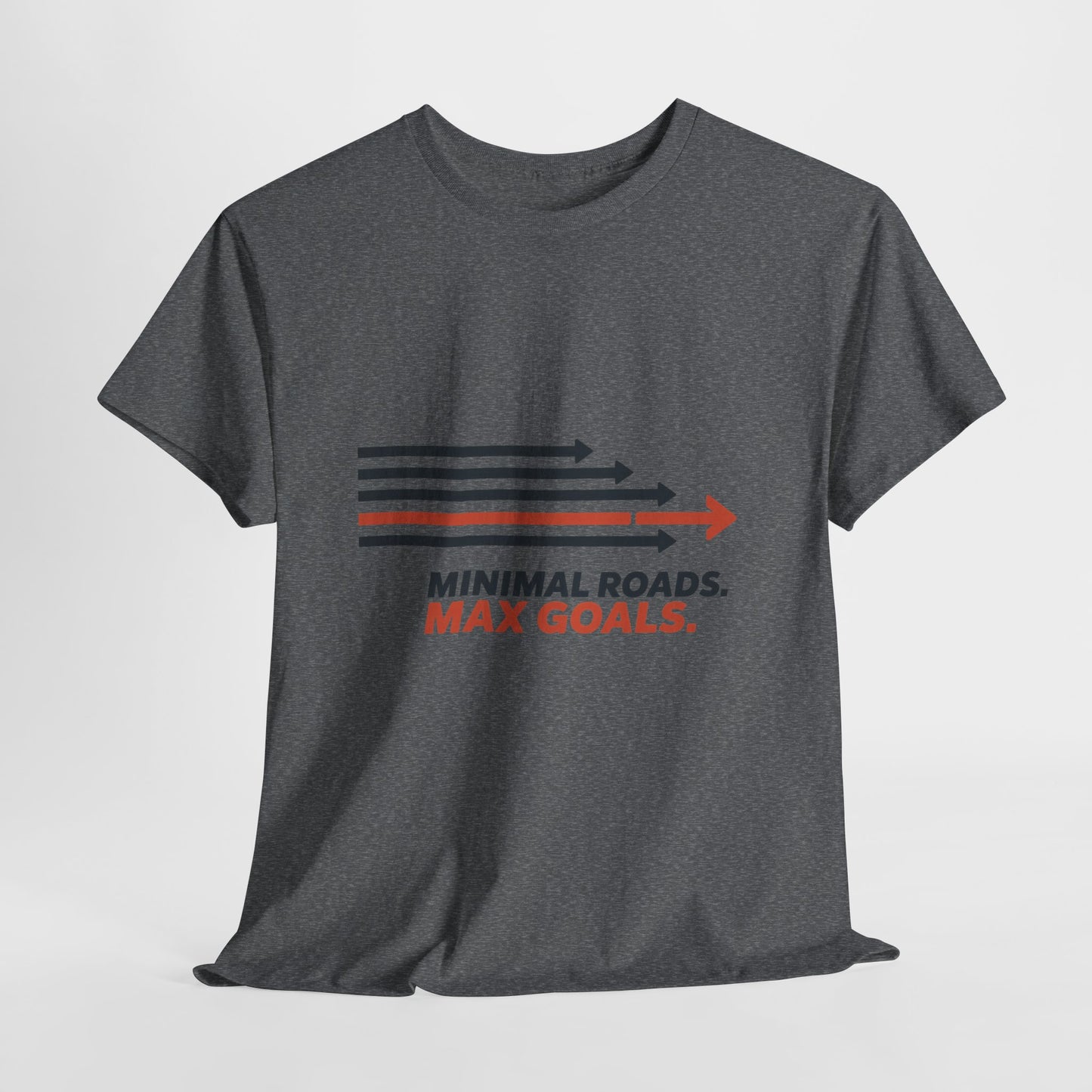 Minimal Roads Max Goals Motivational Mens T-Shirt, Urban Style Graphic Tee