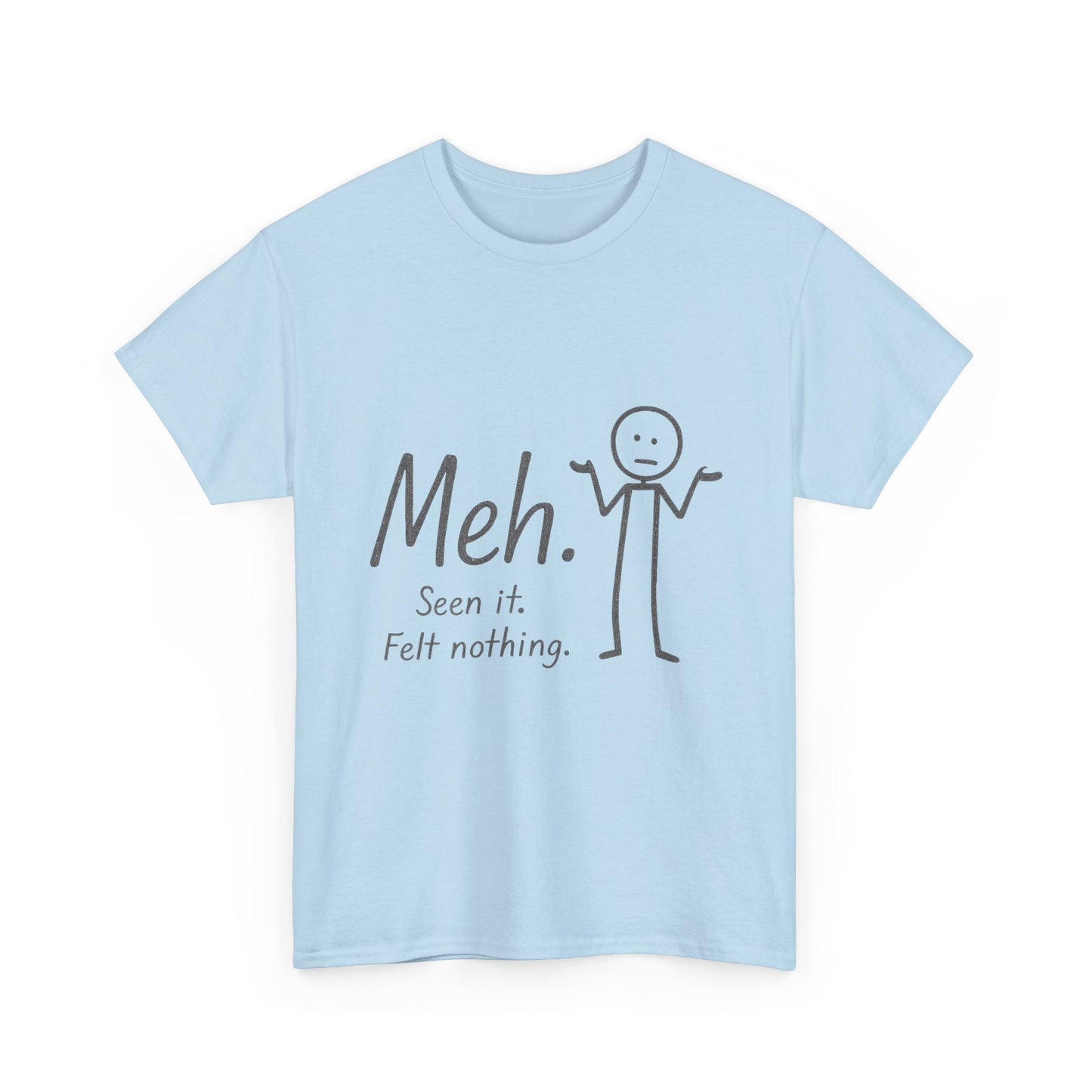 Funny Women's Heavy Cotton Tee, 'Meh' Graphic Shirt, Perfect Gift for Sarcastic Friends, Casual Wear, Birthdays, Everyday Humor, Comfy Tee