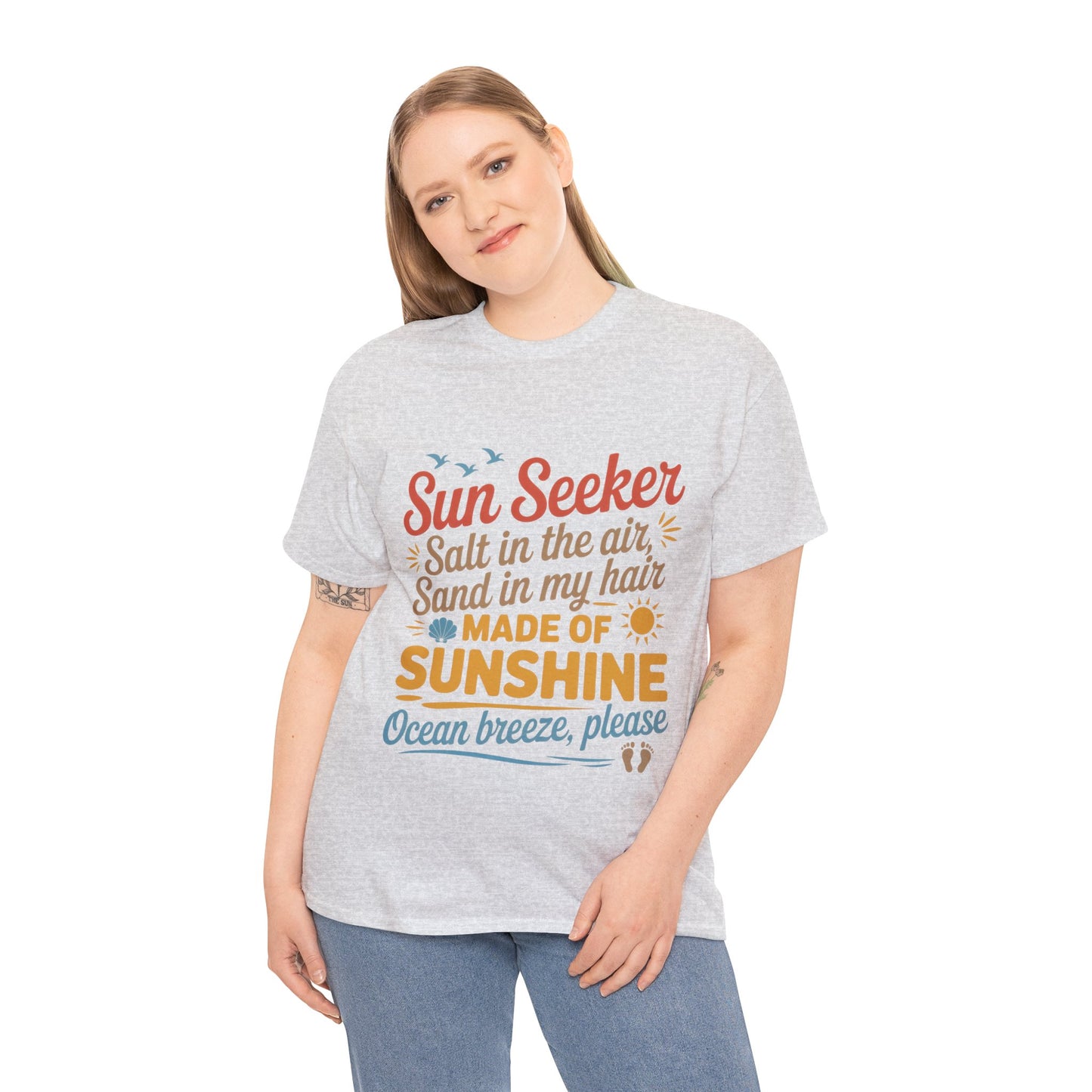 Sun Seeker Summer Quote Shirt, Made of Sunshine Beach Vibes Tee, Ocean Breeze Please Shirt for Women, Salt in the Air Sand in My Hair Top