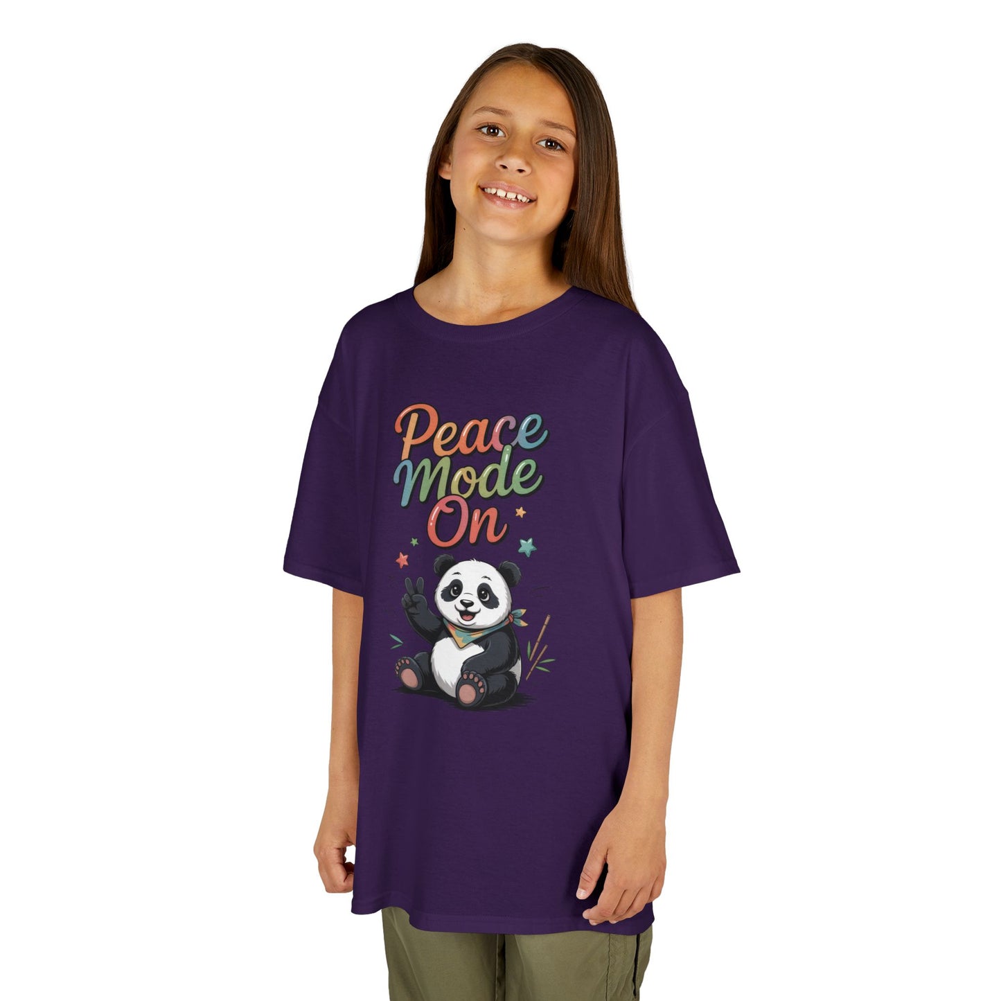 Peace Mode On Kids Tee, Cute Panda Shirt, Fun Gift for Children, Peace-Themed Apparel, Perfect for Birthdays, Casual Wear