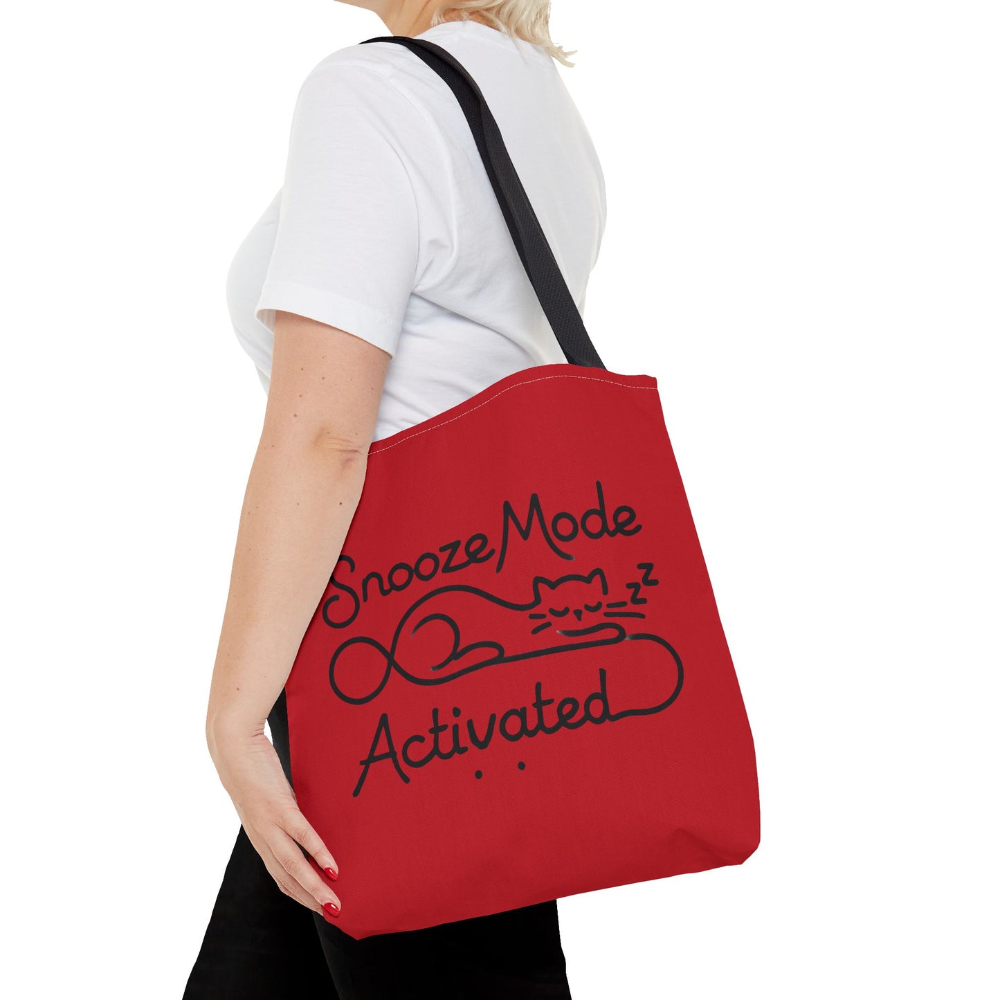Sleepy Cat Tote Bag - Snooze Mode Activated, Cute Cat Lover Gift, Lounge Essential, Beach, Grocery, Everyday Use, Beach Weekender Bag