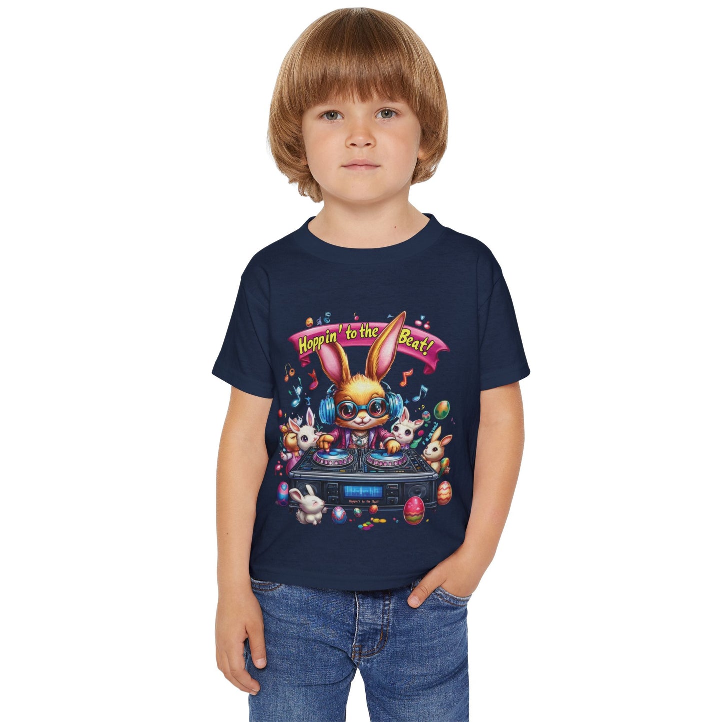 DJ Bunny Easter Toddler T-Shirt - Fun Music Bunny Tee for Kids Ages 2 - 6, Hoppin to the Beat Design, Cute Spring Holiday Gift Idea