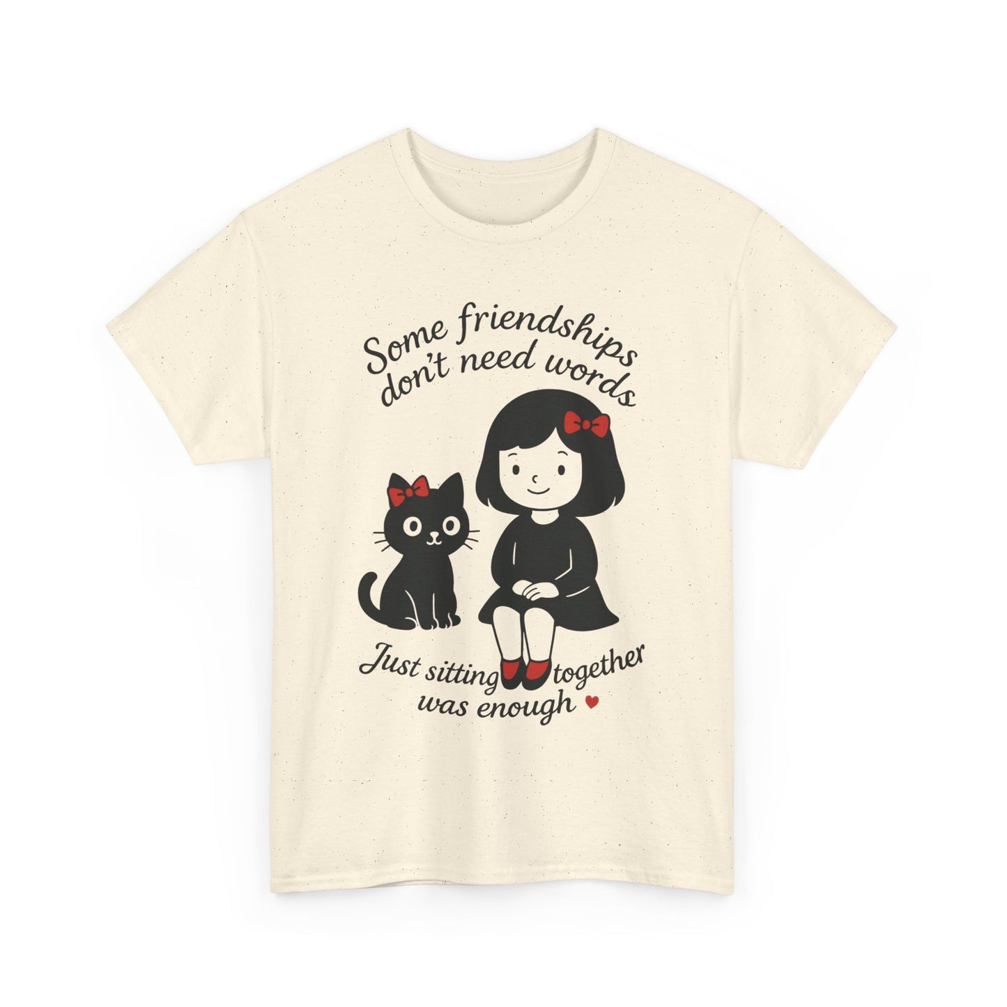 Cute Cat & Girl Graphic Tee, Playful Gift for Cat Lovers, Cat and Girl Design, Gift for Cat Owners, Women's Cotton T-Shirt