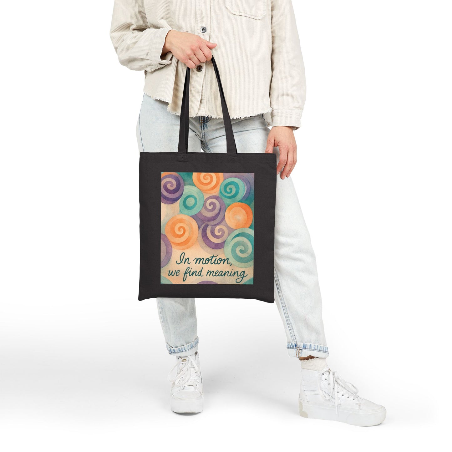 Inspirational Cotton Canvas Tote Bag, Eco-Friendly Shopping Bag, Gift for Friends, Motivational Art, Reusable Grocery Bag, Travel Companion