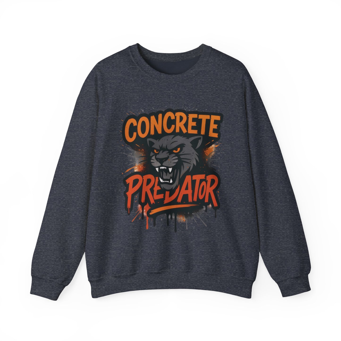 Men's Heavy Blend™ Crewneck Sweatshirt, Concrete Predator Mens Panther Crewneck Sweatshirt