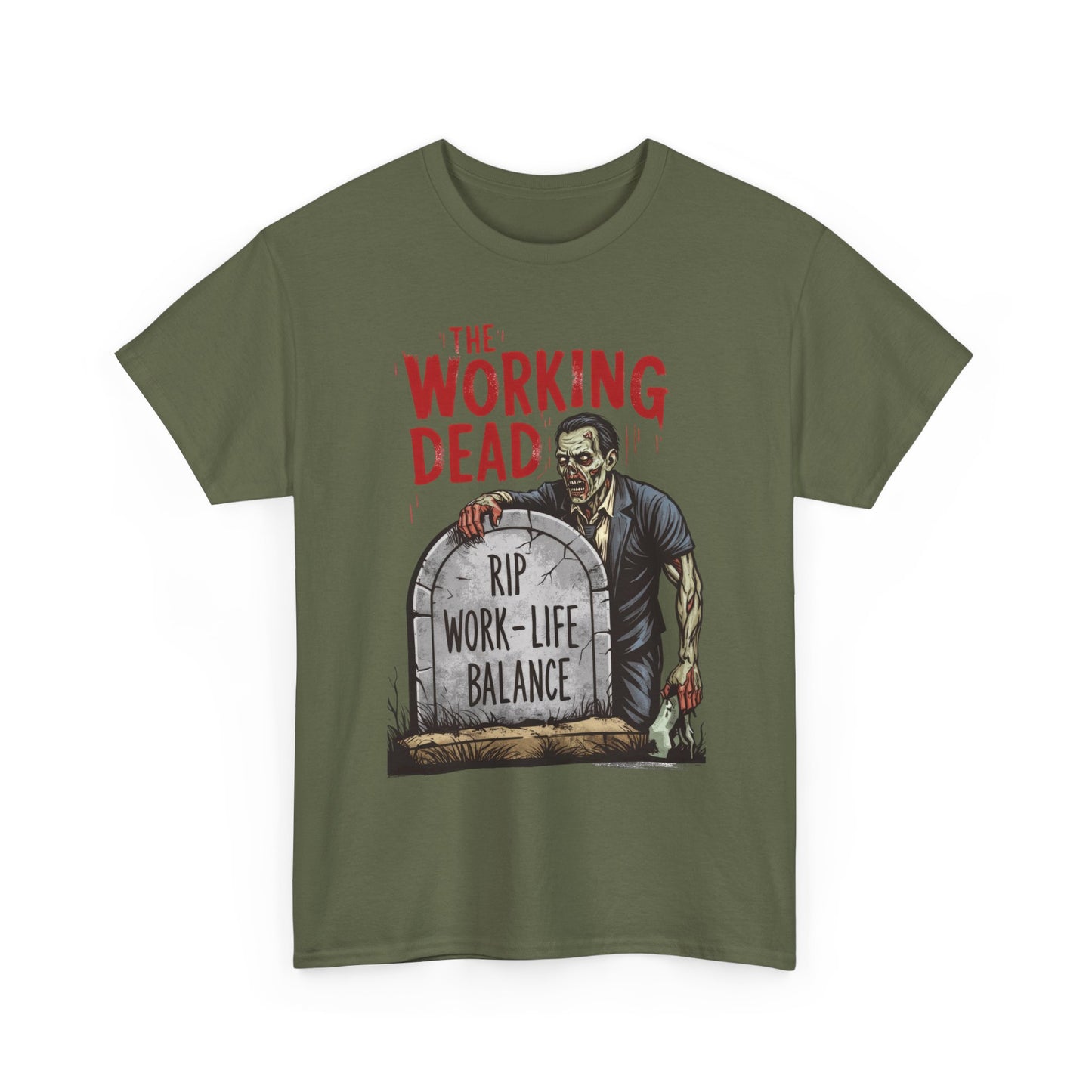 The Working Dead Shirt Men, Funny Work Life Balance Zombie Tee, RIP Work Shirt, Halloween Tee