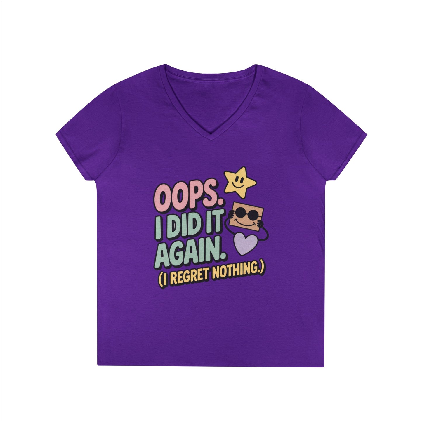 Oops! I Did It Again Ladies' V-Neck T-Shirt, Fun Casual Tee, Perfect Gift, Casual Statement Wear, Positive Message Women's T-Shirt