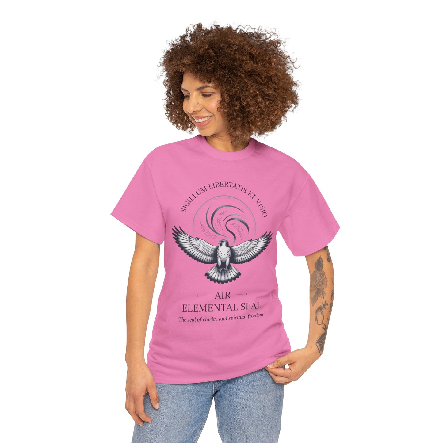 Air Elemental Seal Unisex Cotton Tee, Clarity & Spiritual Freedom Symbol Tee, Unisex Elemental Shirt, Vision Totem Gift, Spiritual Gift