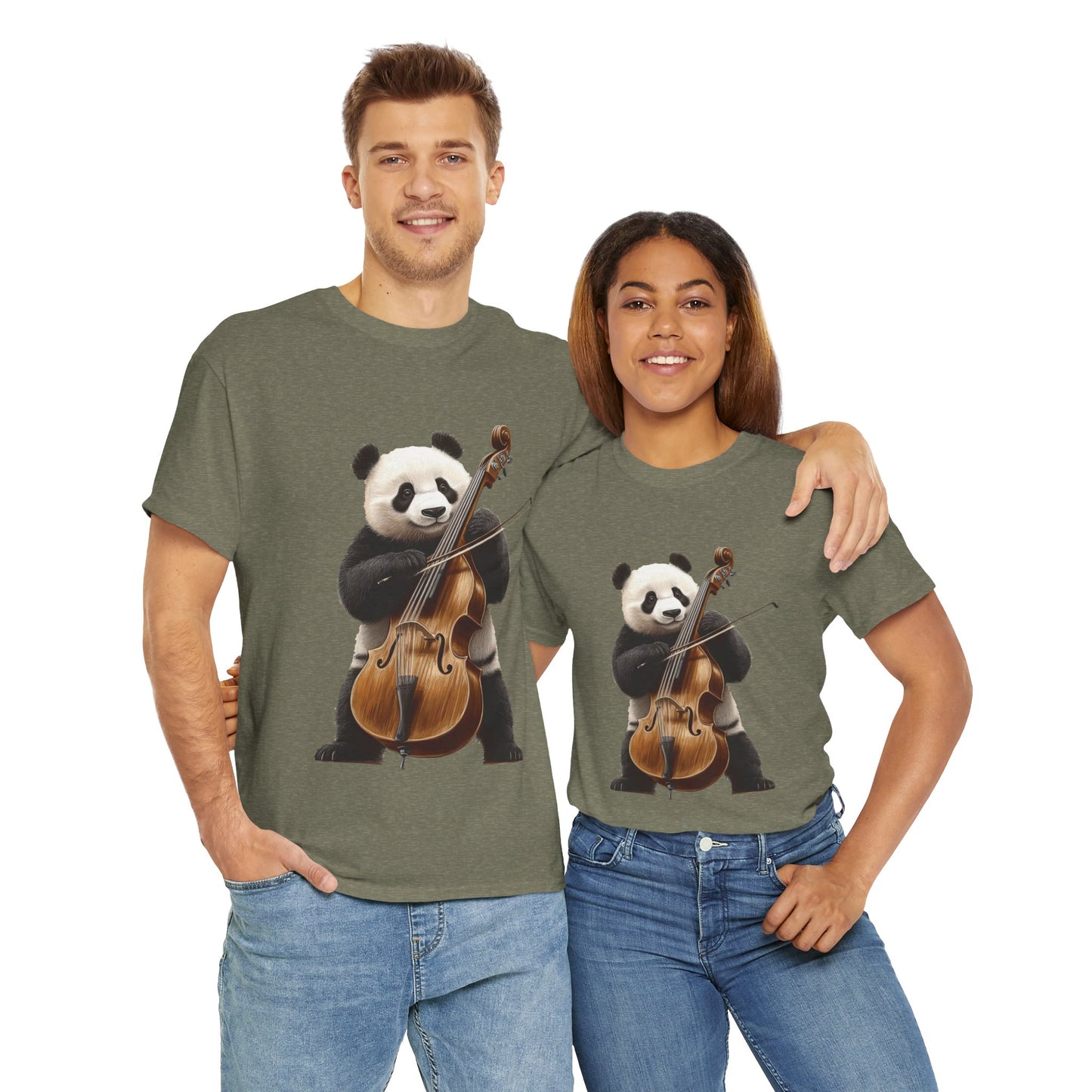 Panda Musician Tee - Cute Animal Graphic Shirt for Music Lovers, Gift for Panda Fans, Unique Concert Outfit, Casual Wear, Cellist Panda