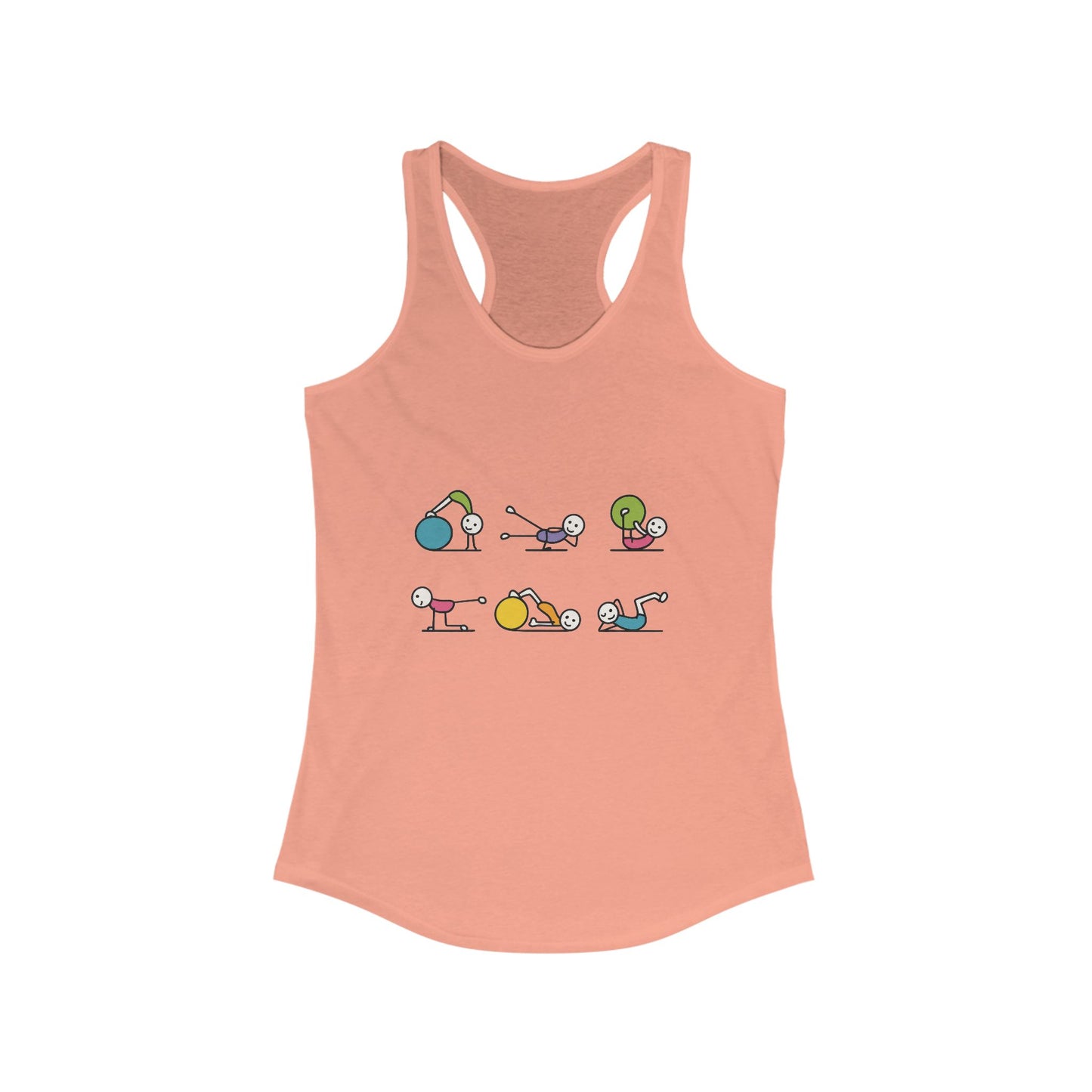 Women's Ideal Racerback Tank, Fit Fun Pilates Womens Tank Top, Cute Workout Shirt, Funny Yoga Gym Top for Women