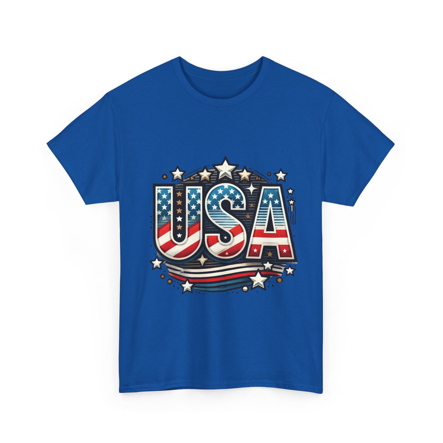 Patriotic USA T-Shirt, Unisex Heavy Cotton Tee for Independence Day, Memorial Day, 4th of July, Casual Wear, Gifts