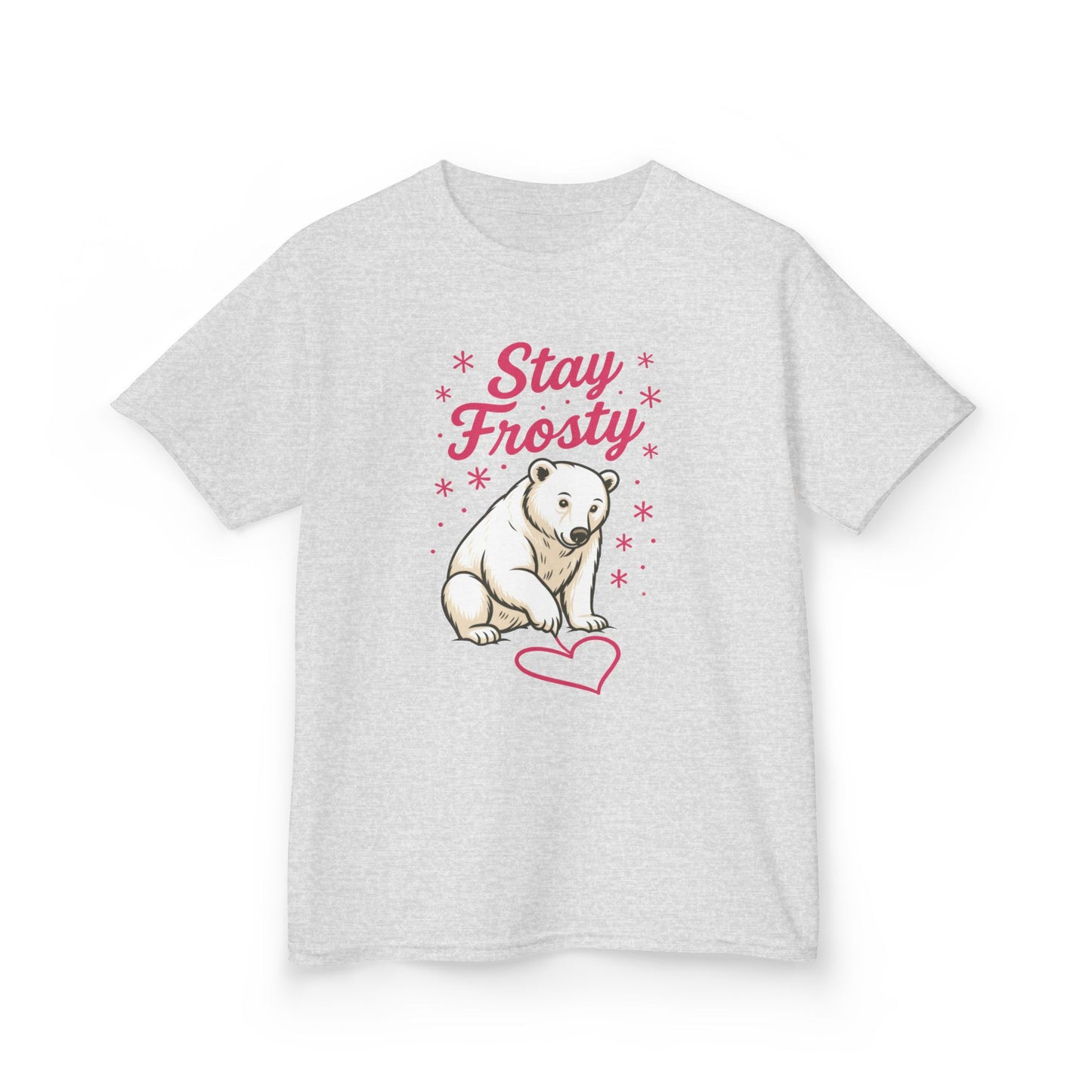 Kids Heavy Cotton™ Tee, Kids Stay Frosty Polar Bear T-Shirt, Cute Winter Graphic Tee for Children