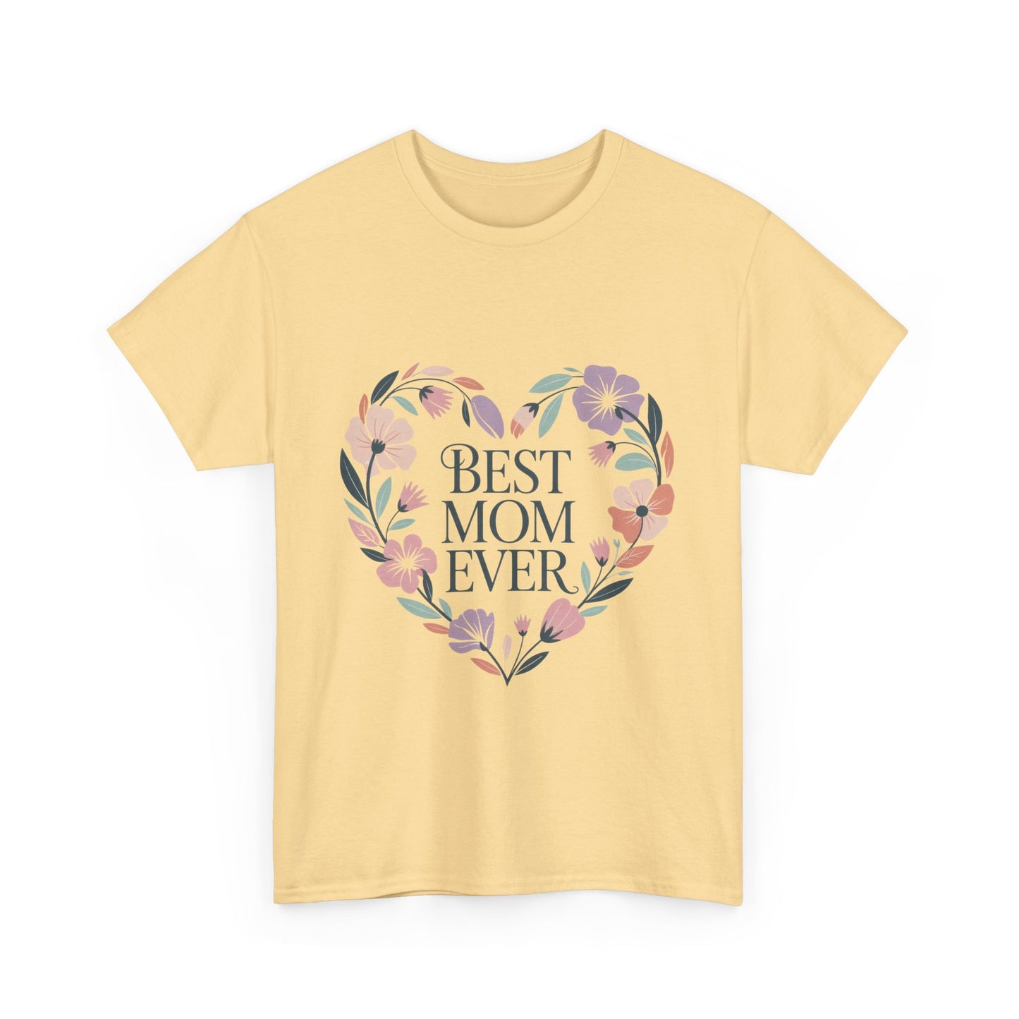 Floral Best Mom Ever Tee, Mother's Day Gift, Mom Appreciation Gift, Floral Heart Cotton Tee