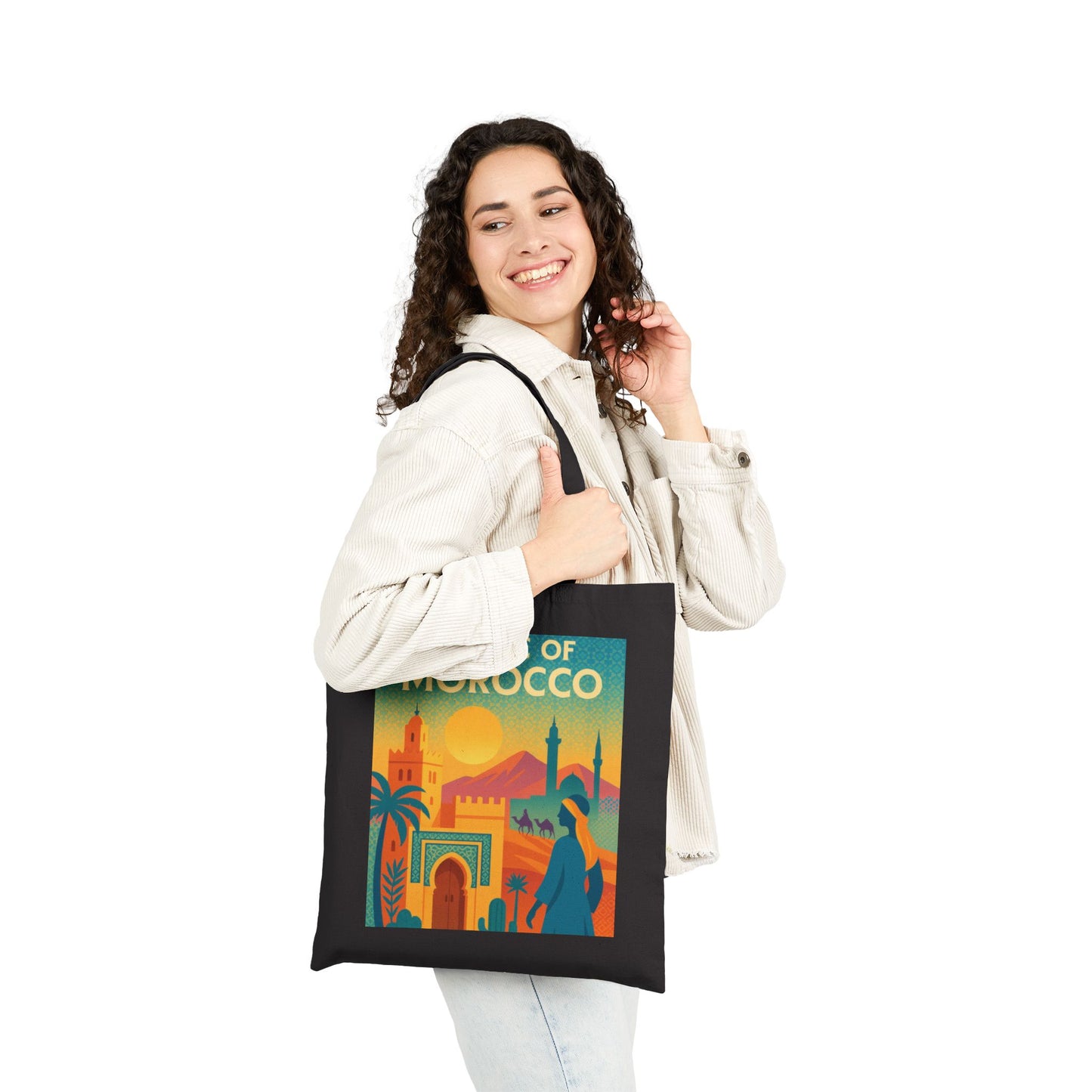 Magic of Morocco Tote Bag, Bohemian Tote, Eco-Friendly Bag, Gifts for Travelers, Natural Canvas Bag