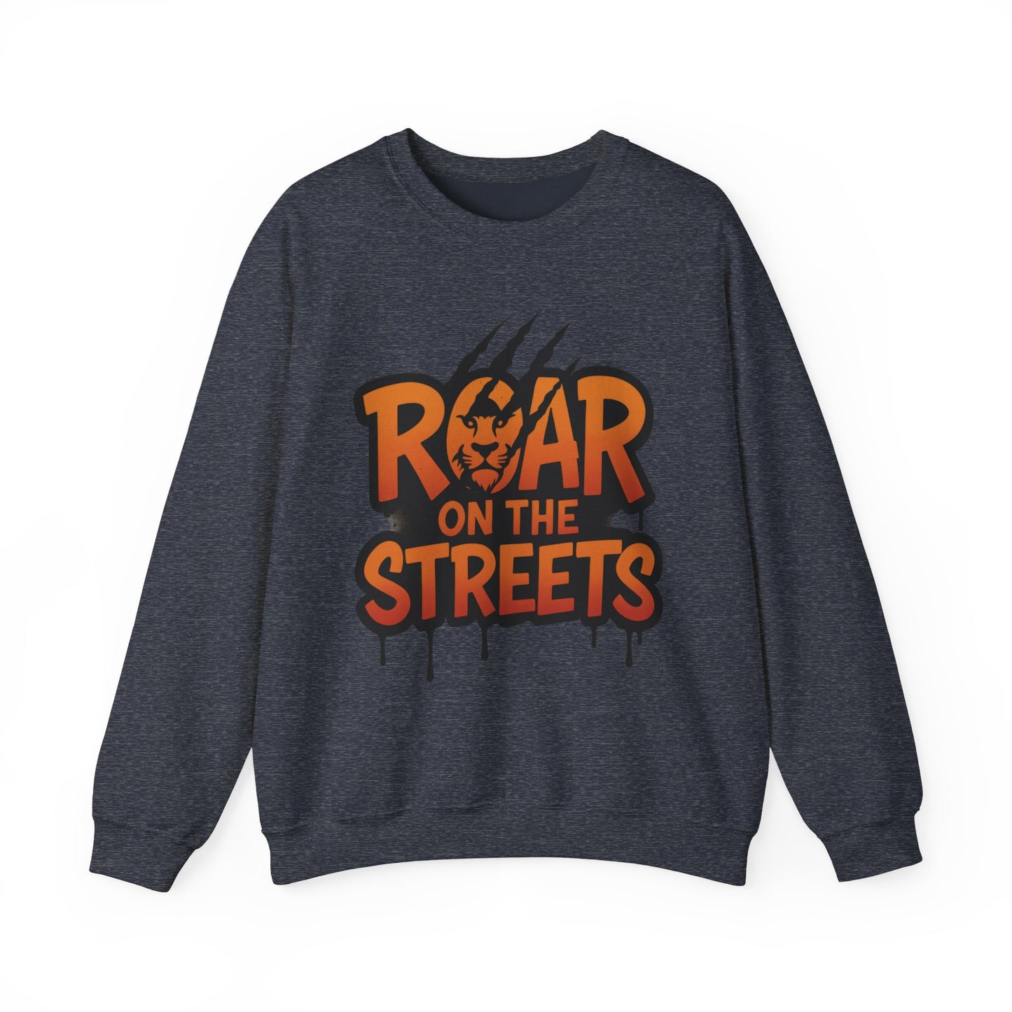 Men's Heavy Blend™ Crewneck Sweatshirt, Roar on the Streets Mens Lion Crewneck Sweatshirt