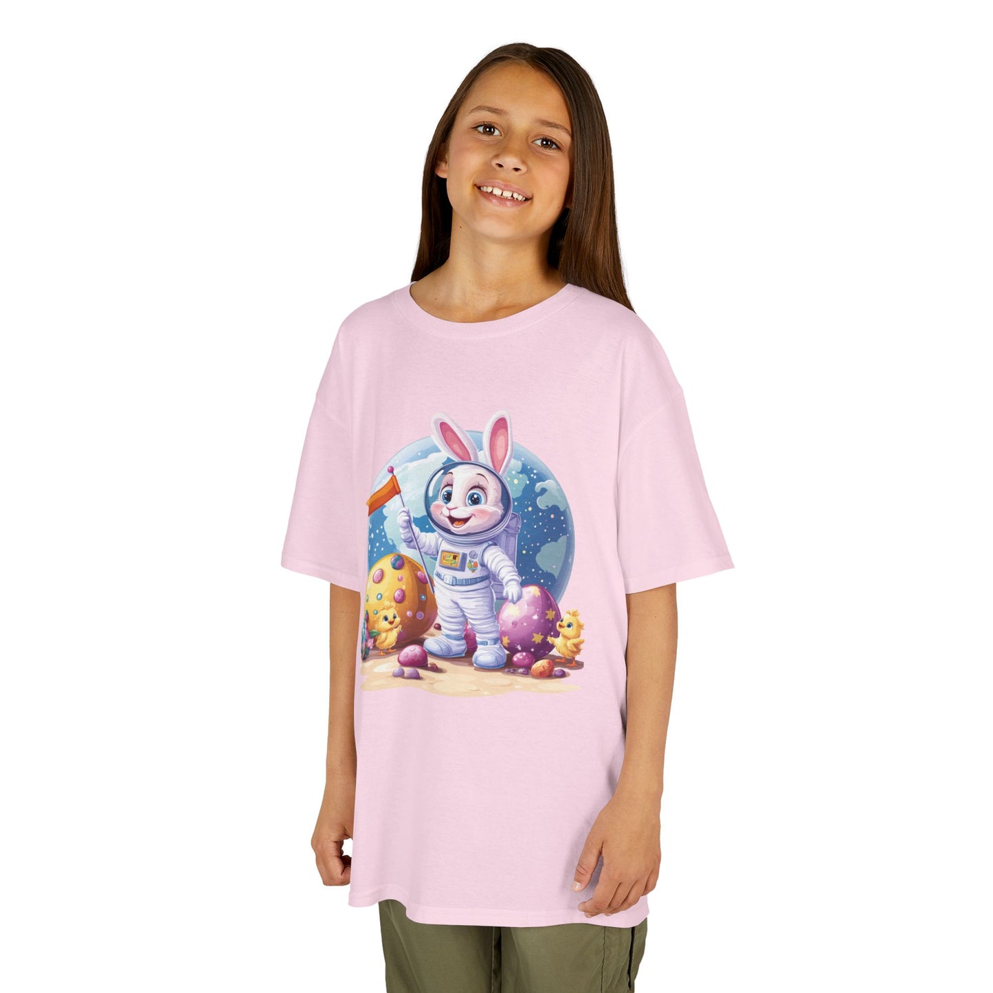Kids Easter Astronaut Bunny T-Shirt, Space Bunny with Eggs, Galaxy Adventure Tee, Cute Bunny Gift for Boys and Girls