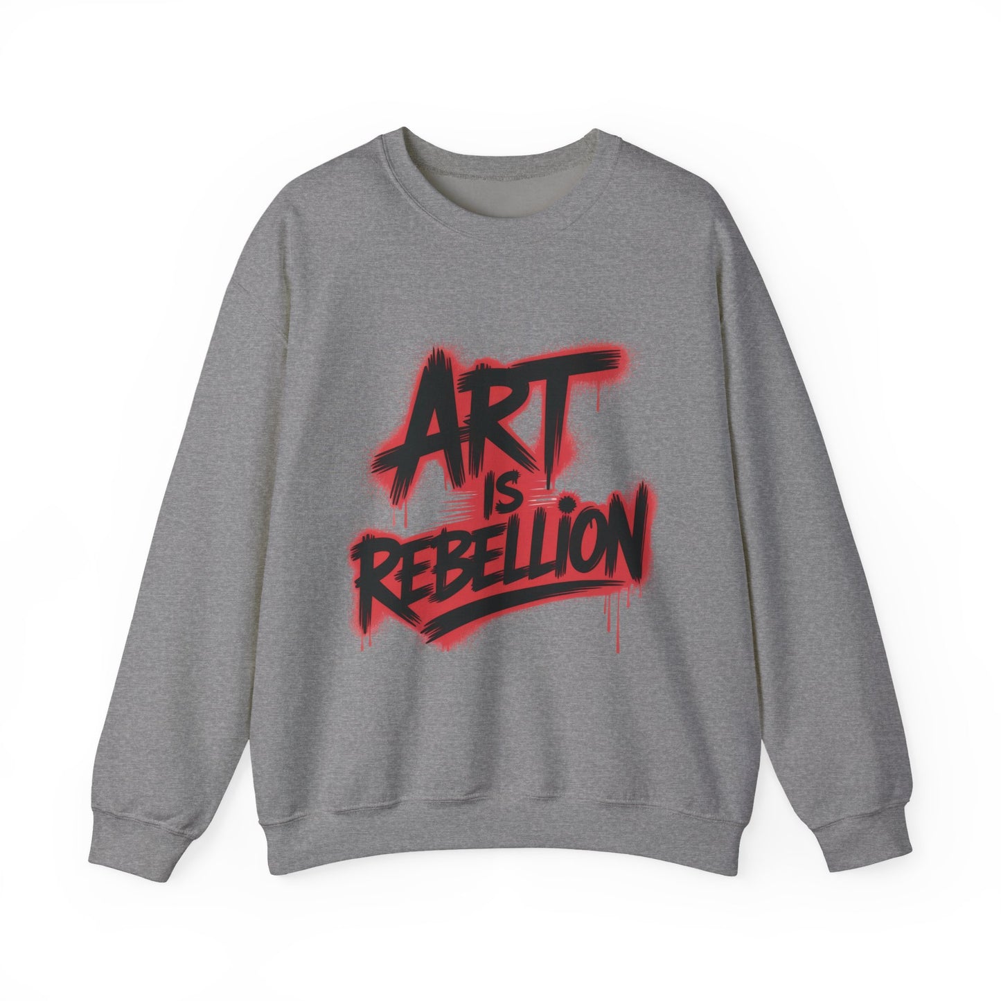 Men'sHeavy Blend™ Crewneck Sweatshirt, Art Is Rebellion Men's Crewneck Sweatshirt, Graffiti Street Art Pullover, Urban Rebellion Streetwear