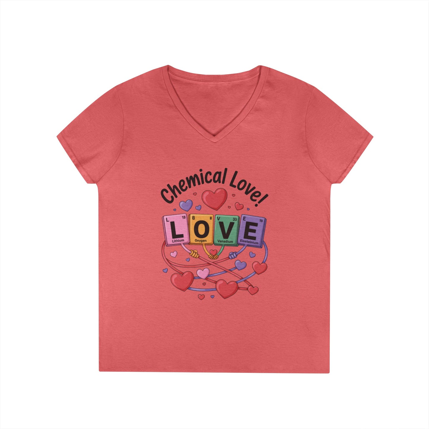 Chemical Love V-Neck T-Shirt, Cute Chemistry Shirt, Valentine's Day Gift, Science Lover Apparel, Funny Graphic Tee