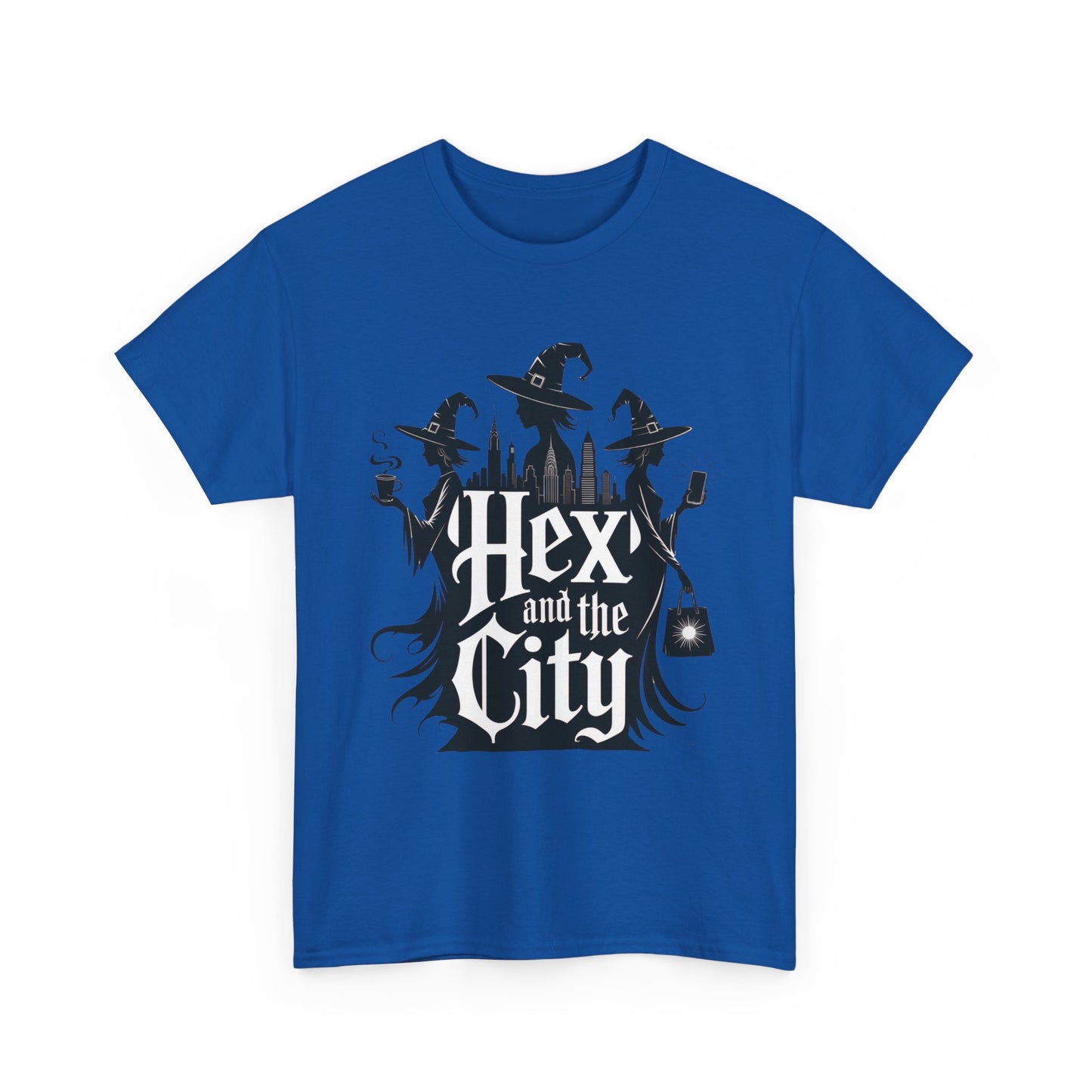 Women's Hex and the City Witch Shirt, Gothic Witches New York Skyline Halloween T-Shirt for Women