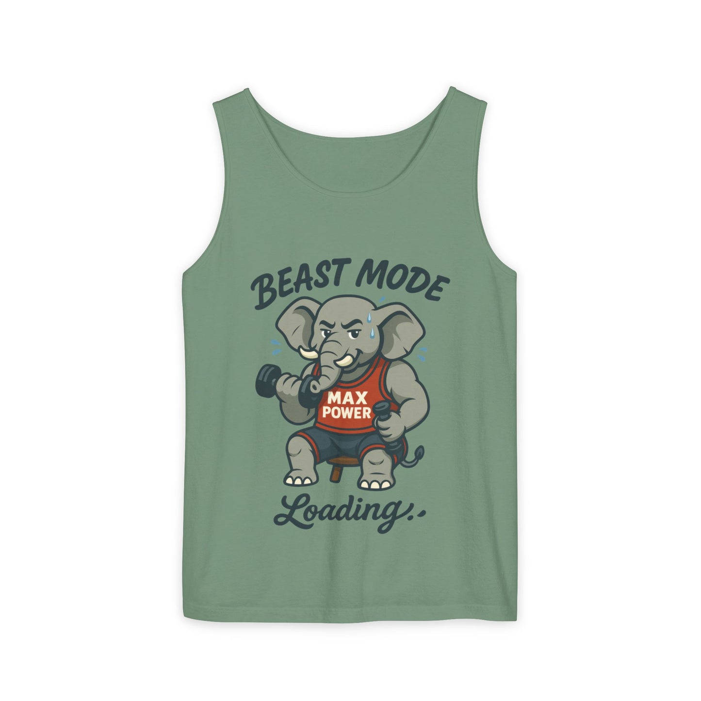 Beast Mode Elephant Gym Tank Top, Funny Workout Muscle Tank, Max Power Fitness Tank, Beast Mode Loading Mens Gym Top, Fitness Apparel