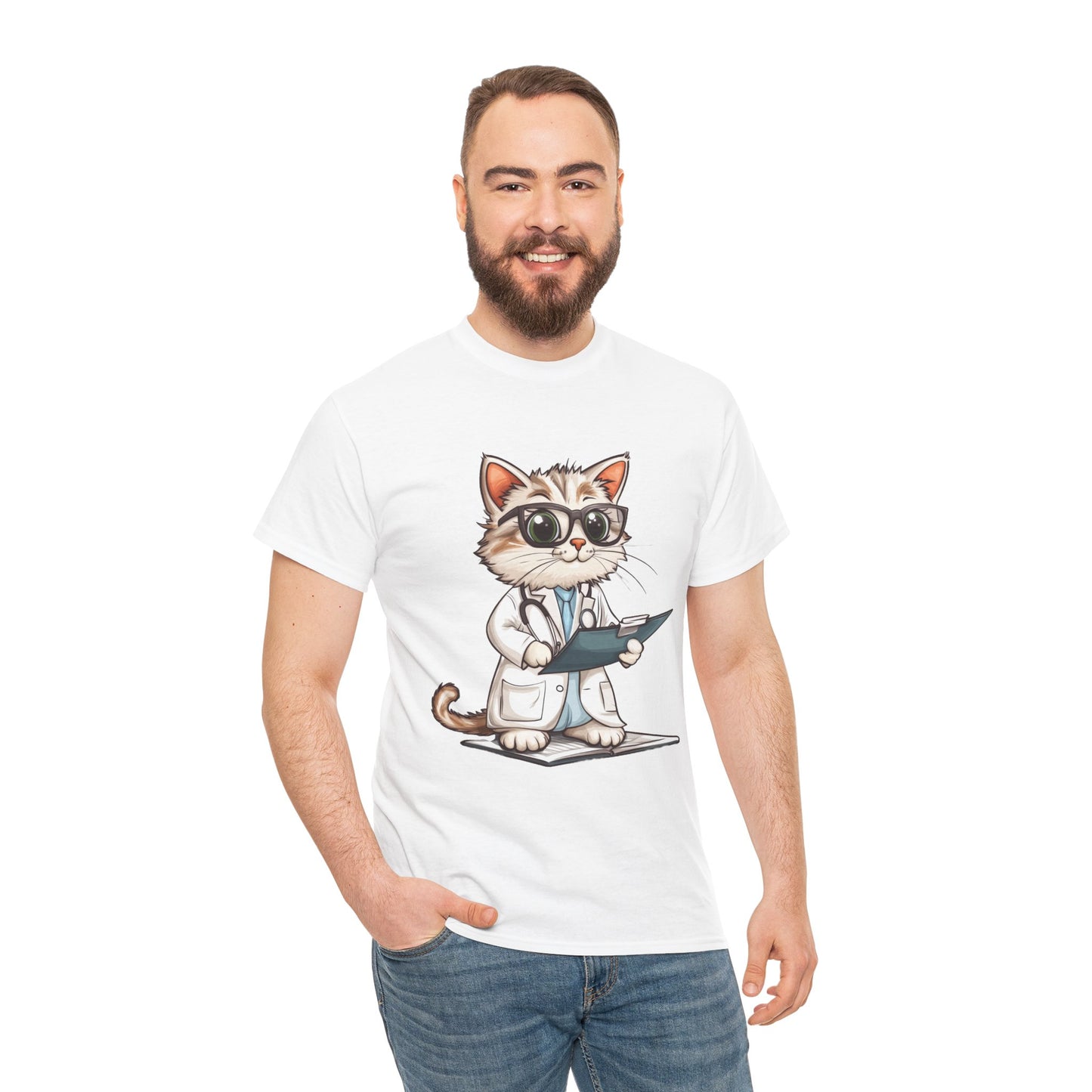 Funny Doctor Cat T-Shirt, Unisex “The Pawscription is Ready” Tee, Cute Veterinary Gift, Medical Student Shirt, Animal Doctor Graphic Tee