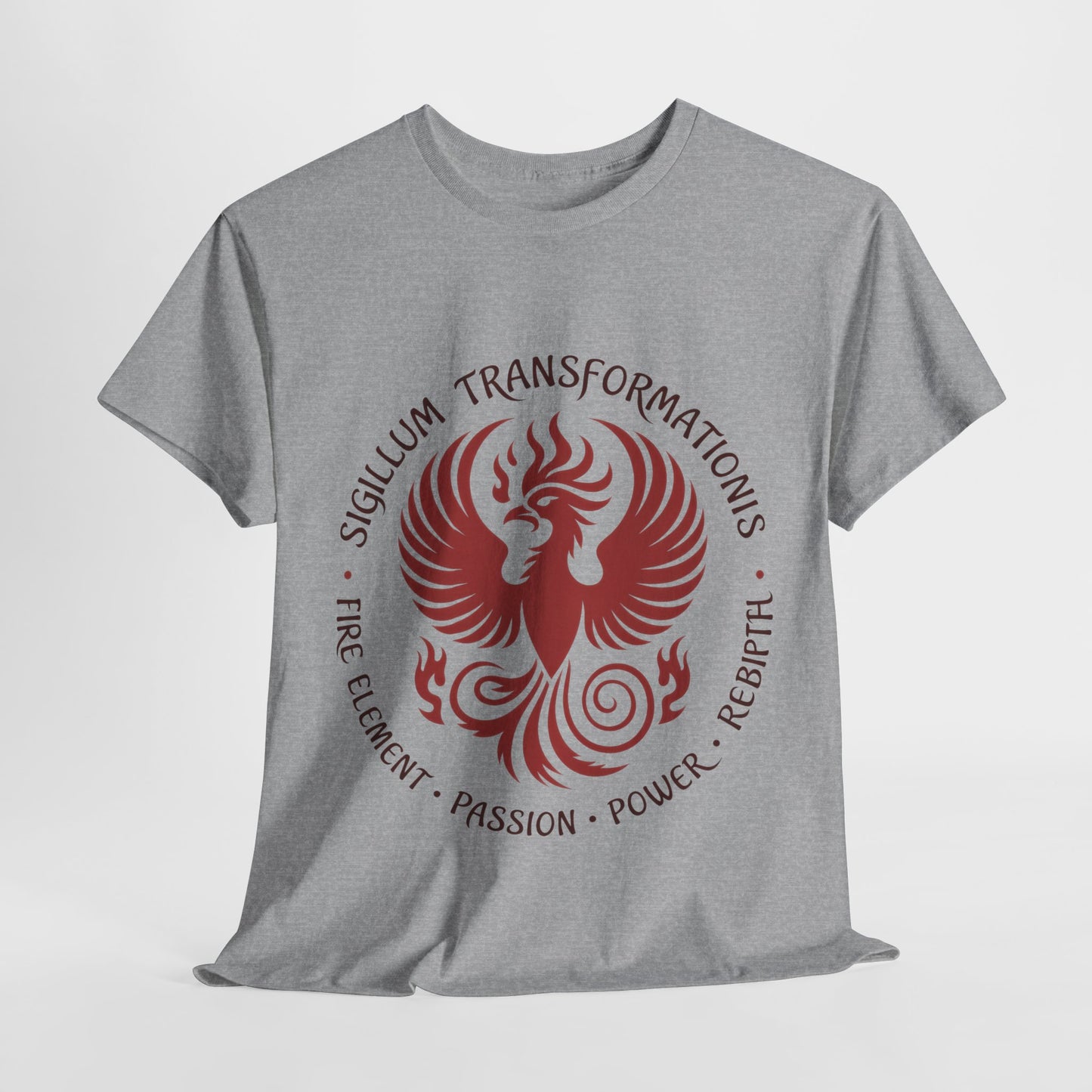 Phoenix Fire Element T-Shirt, Sigillum Transformationis Seal, Passion Power Rebirth Totem, Phoenix Symbol Unisex Tee, Spiritual Tee