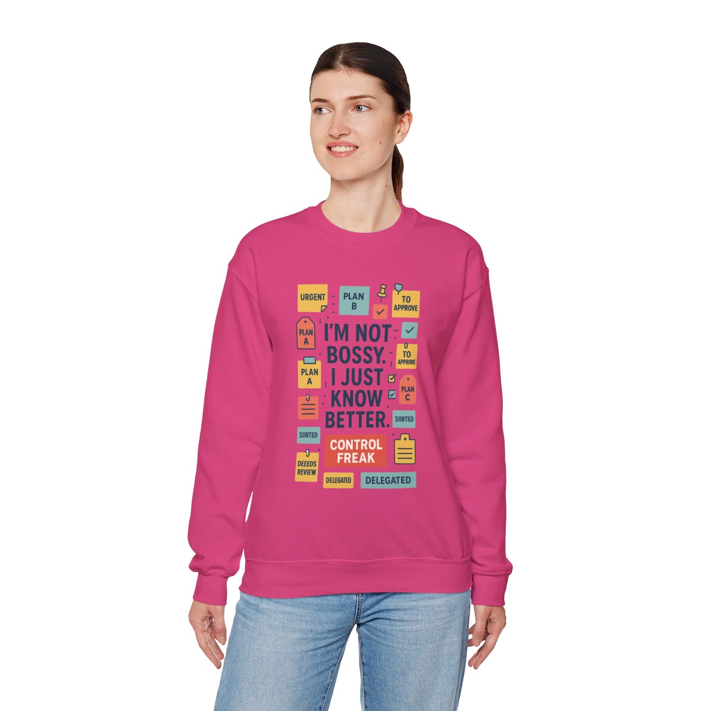 Funny Womens Control Freak Sweatshirt, Bold Sarcastic Quote Pullover, Ideal Gift for Bossy Friends, Funny Womens Sweatshirt