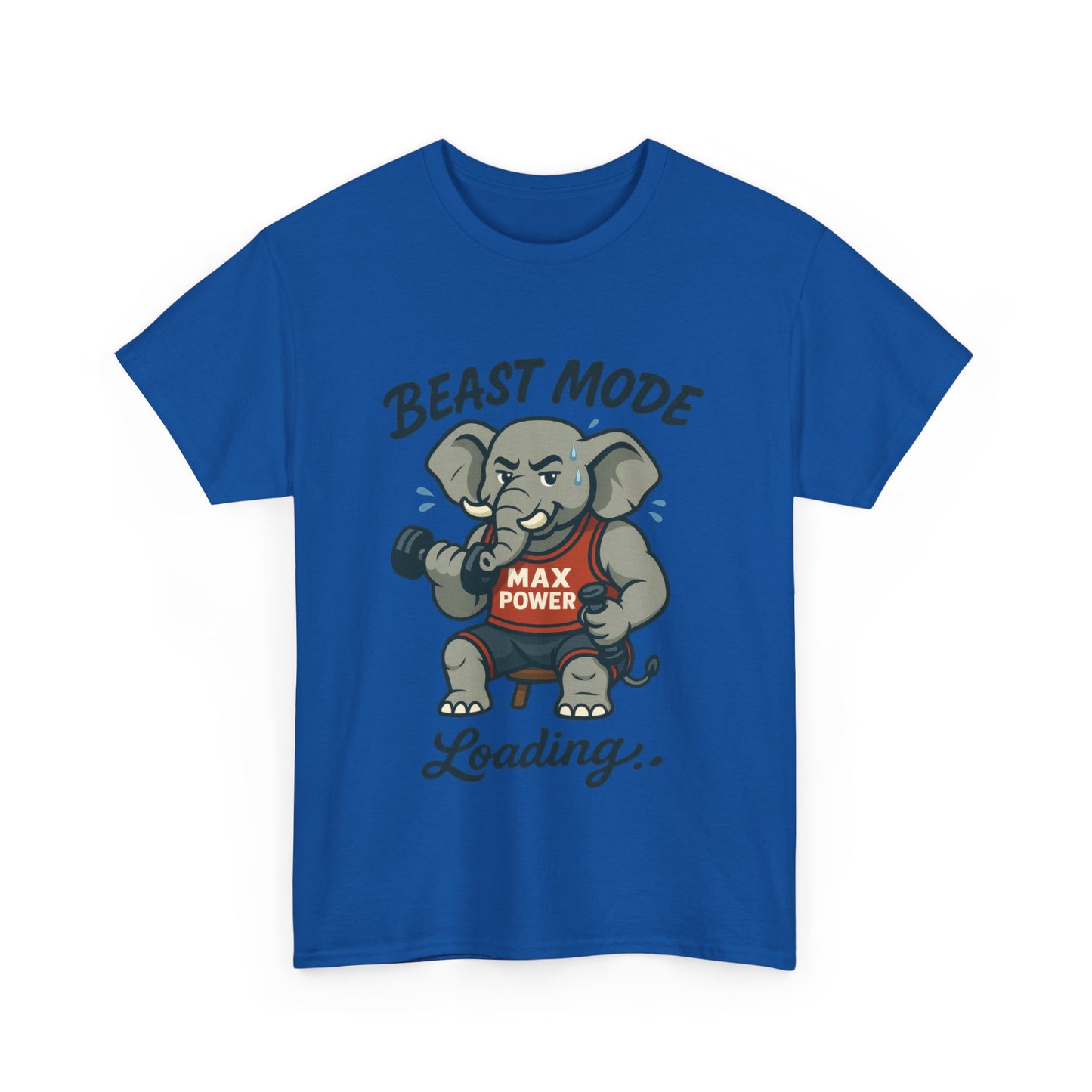 Beast Mode Elephant Gym Shirt, Funny Workout T-Shirt For Men, Max Power Fitness Tee, Beast Mode Loading Graphic, Gym Motivation Gift