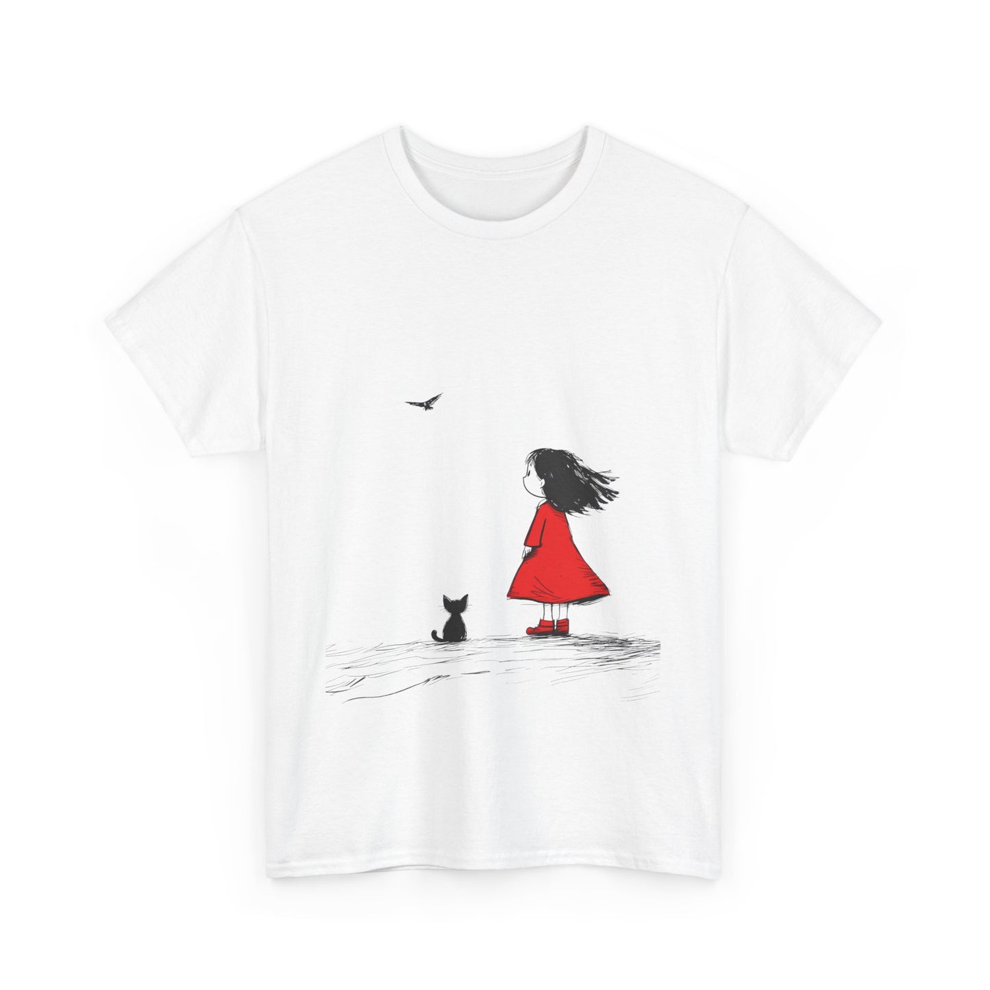 Cat Lover Tee, Cute Graphic T-Shirt, Cat & Girl Design, Gift for Cat Owners, Casual Stylish Unisex Cotton Shirt, Women's Cotton T-Shirt