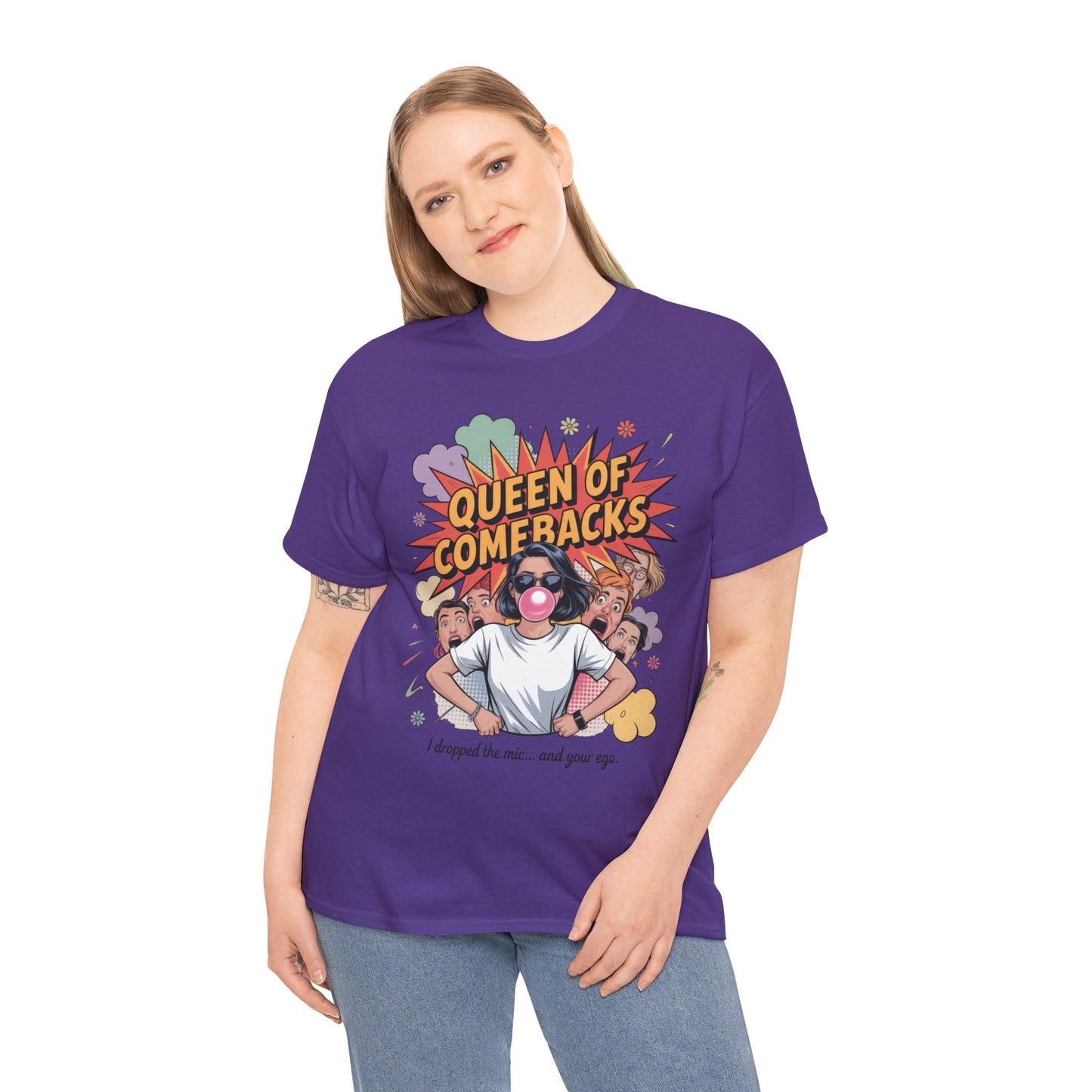 Funny Women's T-Shirt, Queen of Comebacks Tee, Funny Graphic T-Shirt, Heavy Cotton Shirt, Gift for Her, Casual Wear, Comedy Apparel