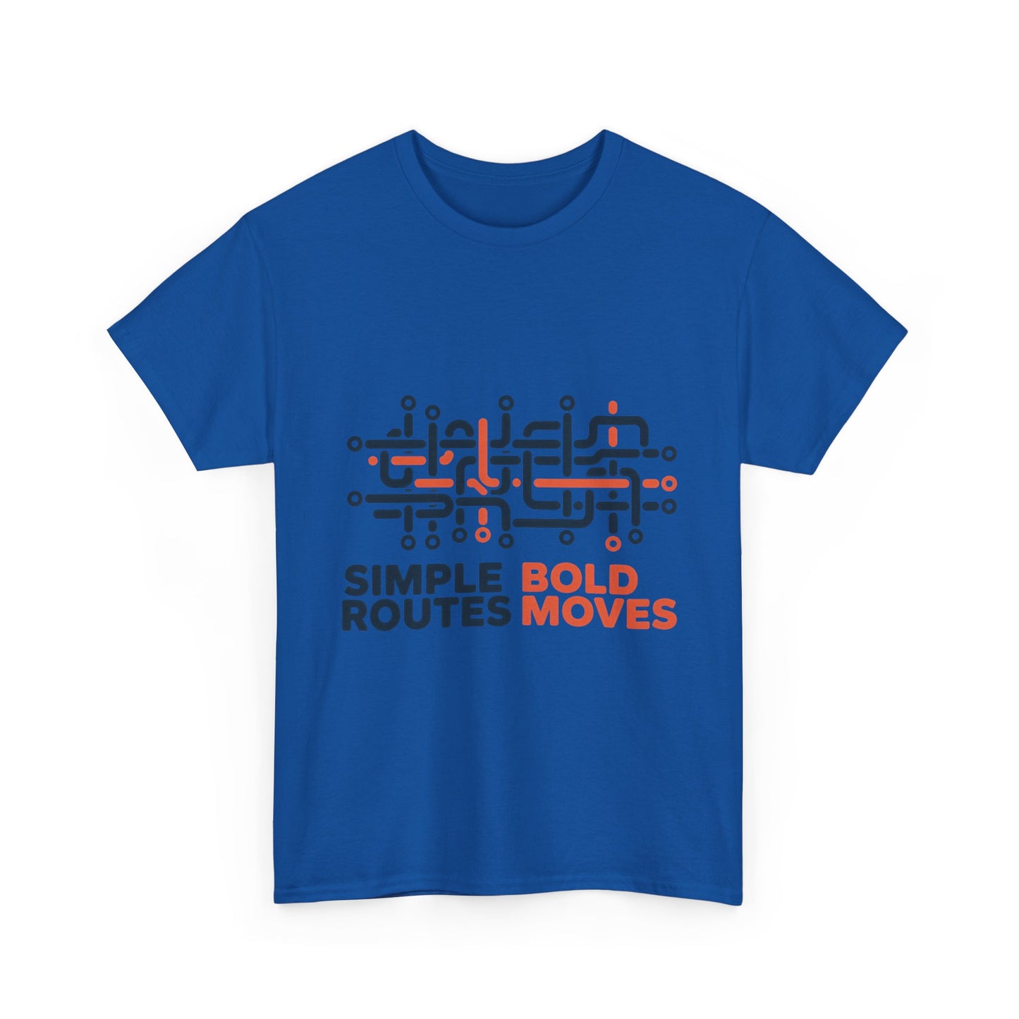 Simple Routes Bold Moves Mens T-Shirt, Minimal Urban Metro Map Graphic Tee