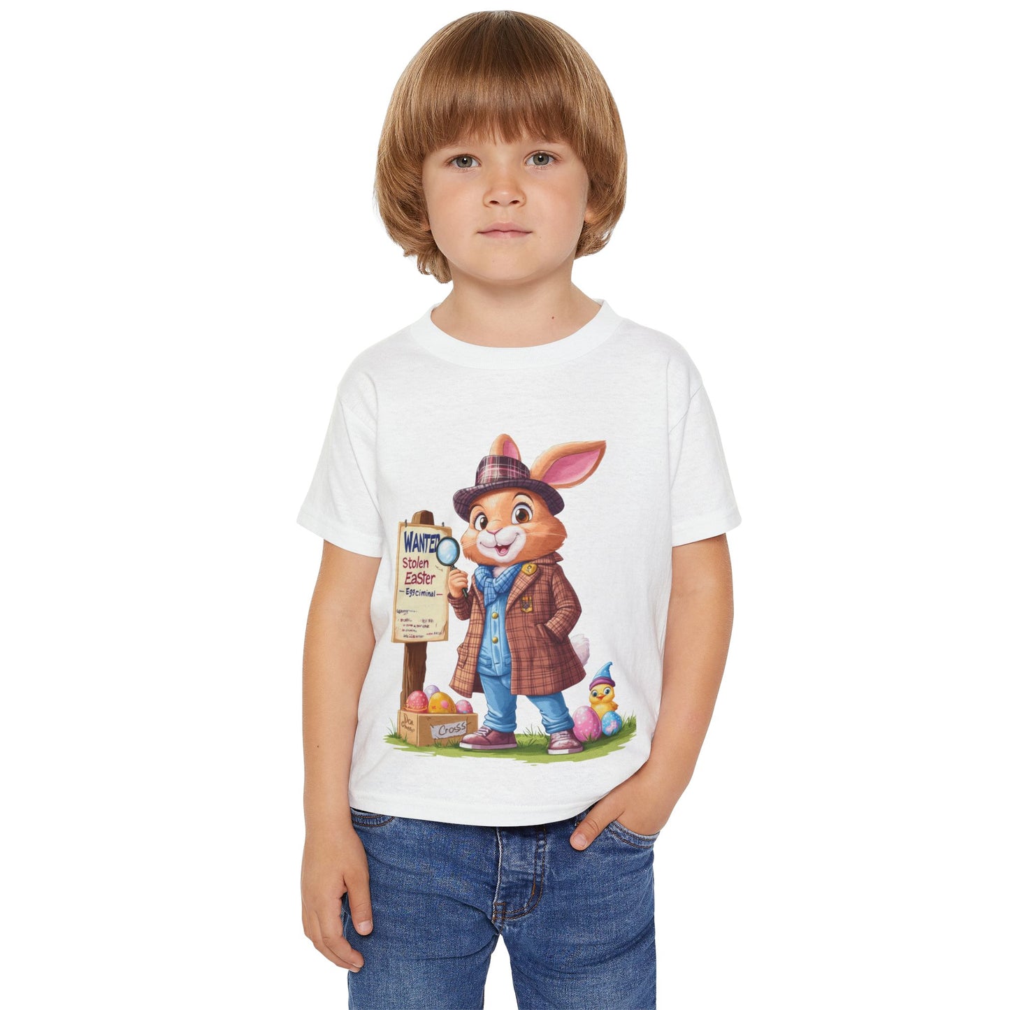 Detective Bunny Toddler T-Shirt - Fun Easter Egg Hunt Shirt for Kids, Cute Mystery Bunny Design, Spring Holiday Cotton Tee, Easter Gift Tee