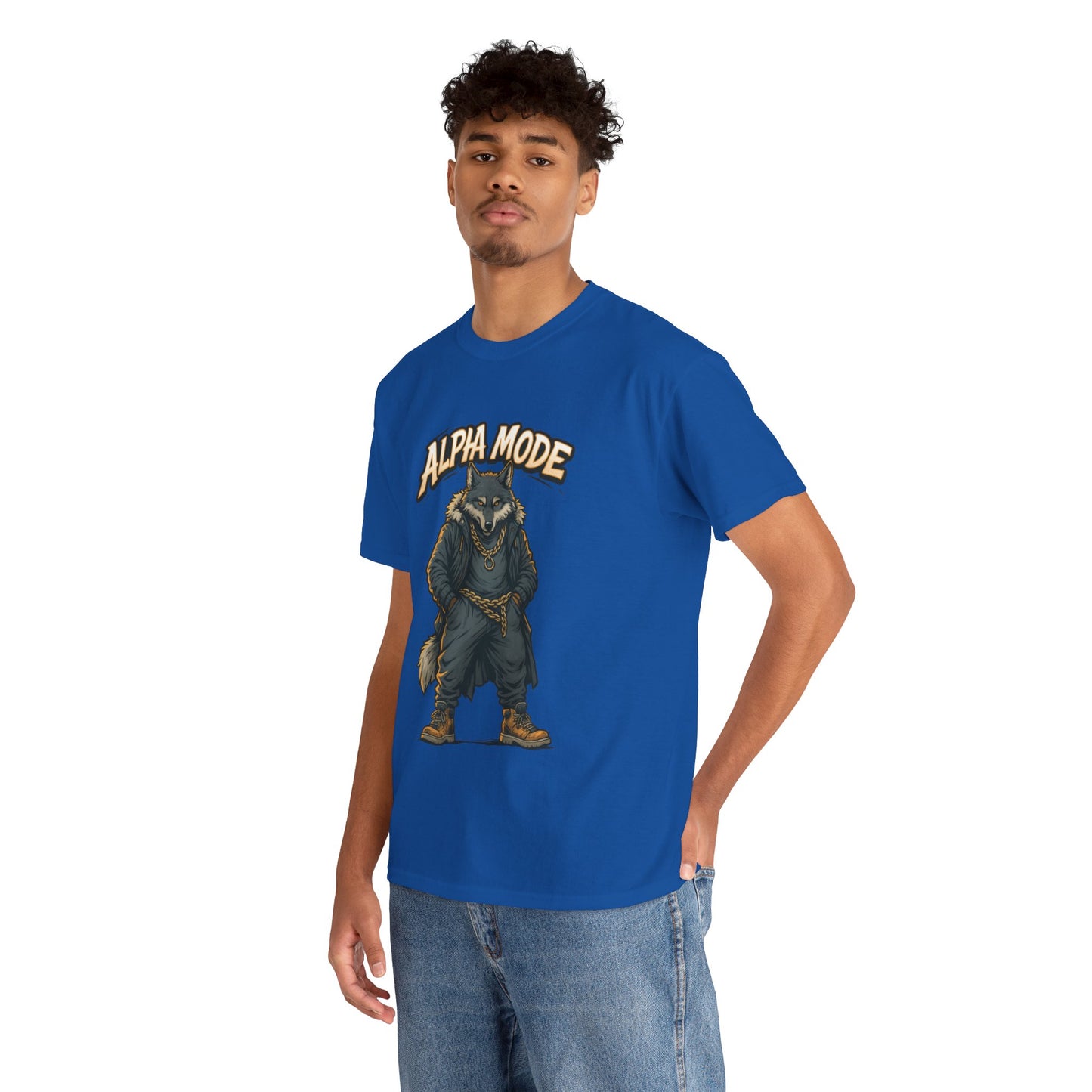 Alpha Mode Wolf Shirt, Mens Streetwear Graphic Tee, Hip Hop Wolf T-Shirt, Alpha Male Power Shirt, Cool Urban Wolf Gift, Trendy Summer Shirt
