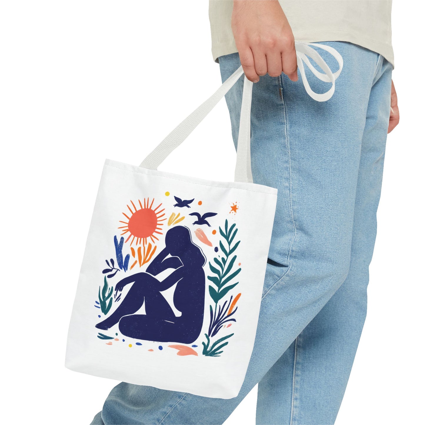 Boho Art Tote Bag, Versatile Eco-Friendly Carryall, Gift for Her, Summer Outing, Beach Bag, Reusable Shopping Tote