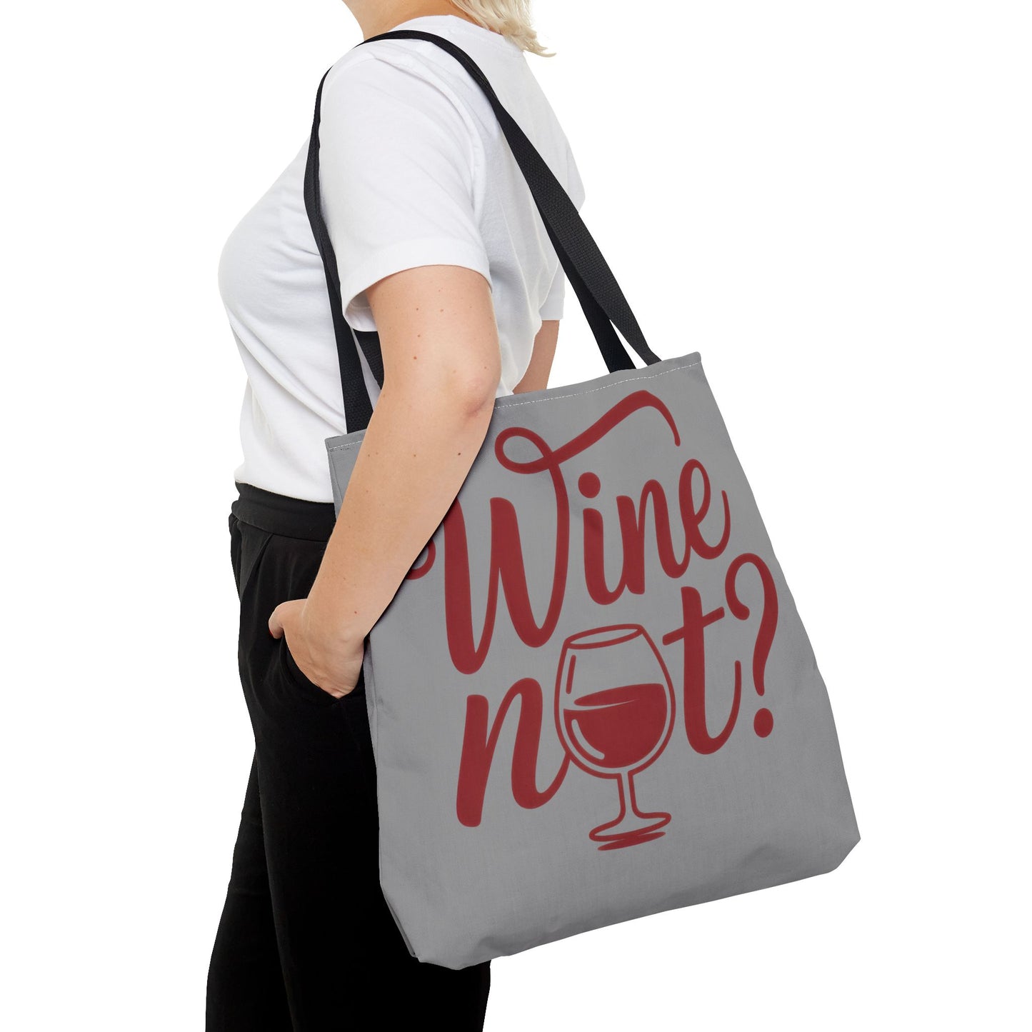 Wine Not? Tote Bag - Fun Wine Lover's Accessory for Parties, Gift for Wine Enthusiasts, Perfect for Grocery or Beach Outings, AOP Design