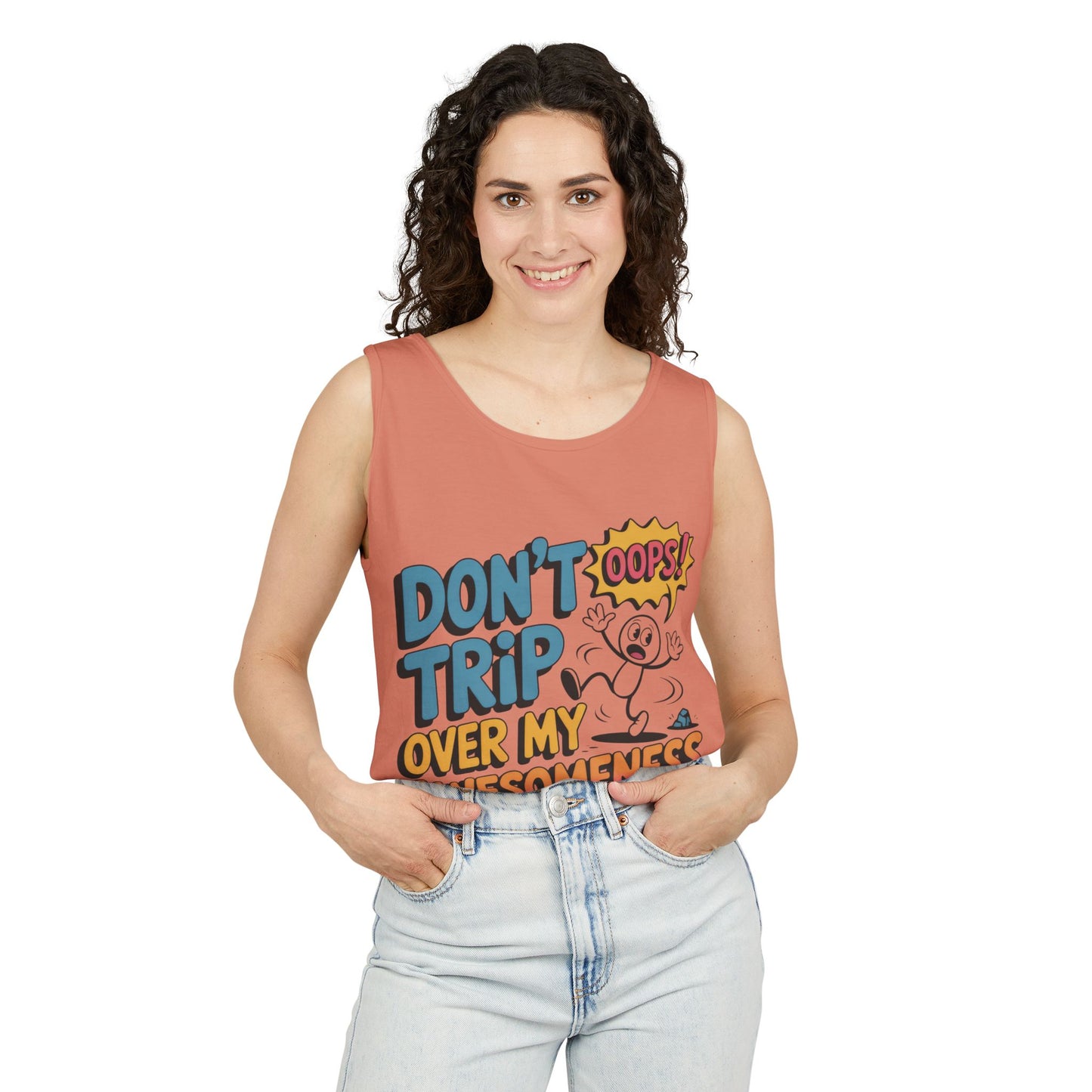 Funny Graphic Tank Top, Don't Trip Over My Awesomeness Tank, Womens Cotton Tank for Casual Wear, Gift for Friends, Birthday Gift, Humor Tee