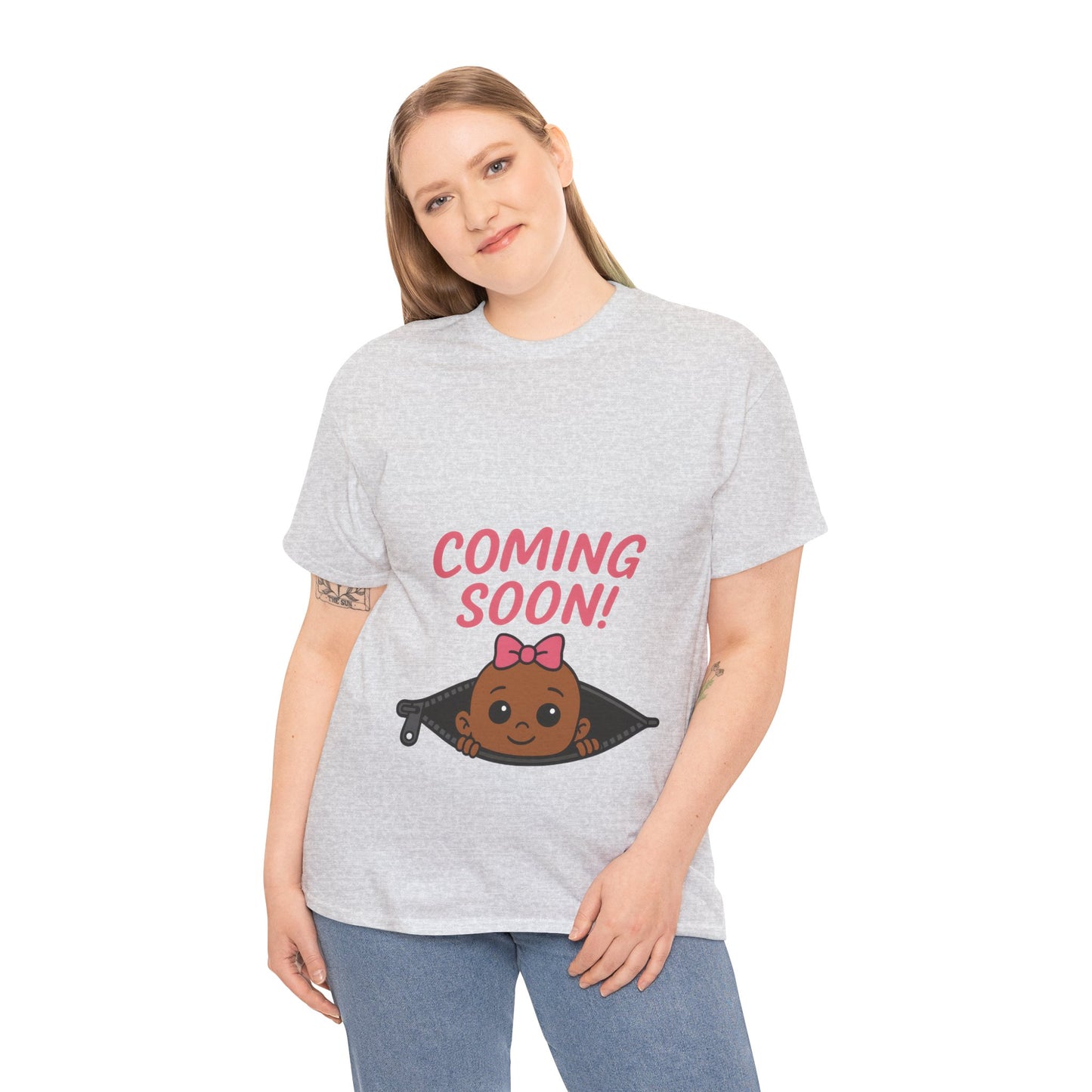 Coming Soon Maternity Tee, Cute Baby Girl Pregnancy Announcement Tee, Funny Expecting Mom Gift, Gender Reveal Tee, Baby Shower Top