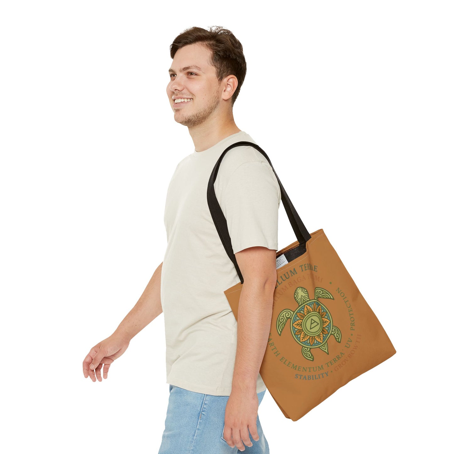 Spiritual Symbol Tote Bag, Eco-Friendly Shopping Bag, Meditation Pouch, Gift for Yogis, Bohemian Style, Sigillum Terrae Design