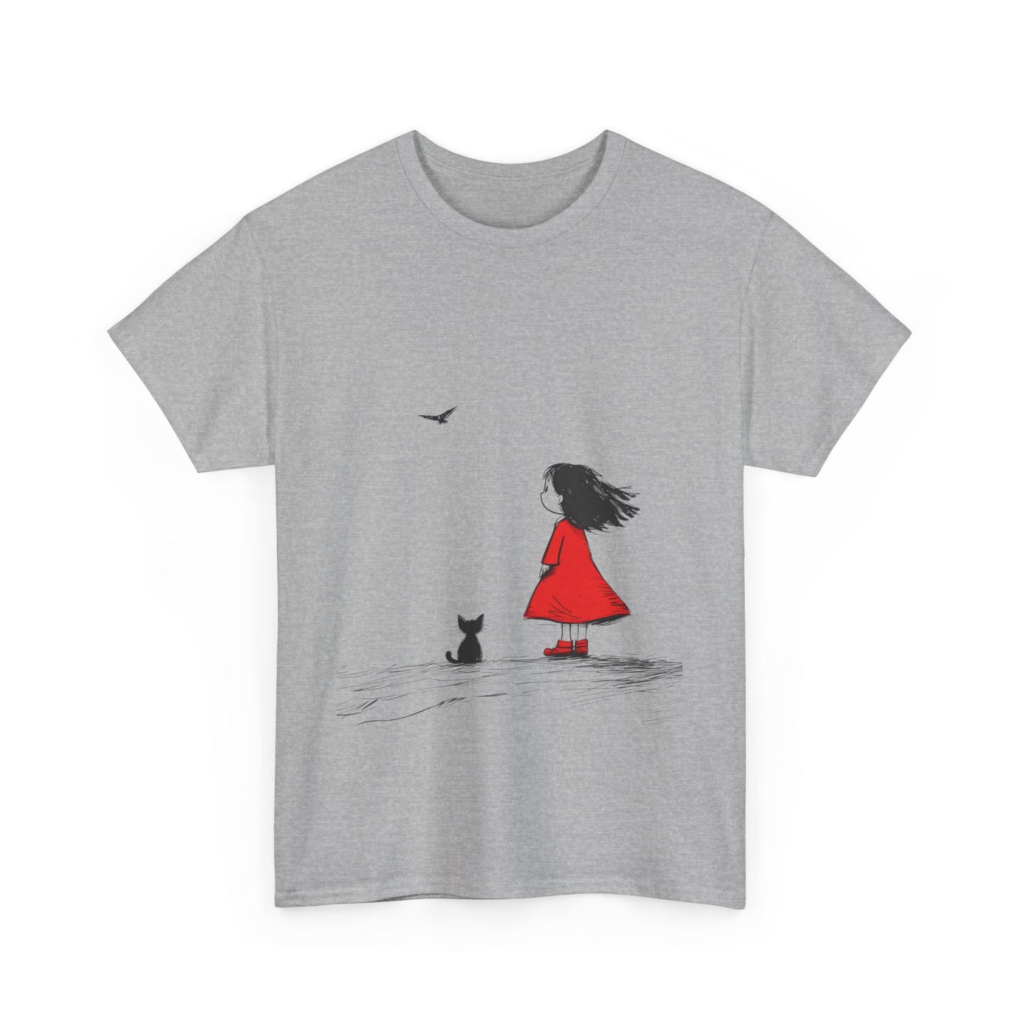 Cat Lover Tee, Cute Graphic T-Shirt, Cat & Girl Design, Gift for Cat Owners, Casual Stylish Unisex Cotton Shirt, Women's Cotton T-Shirt