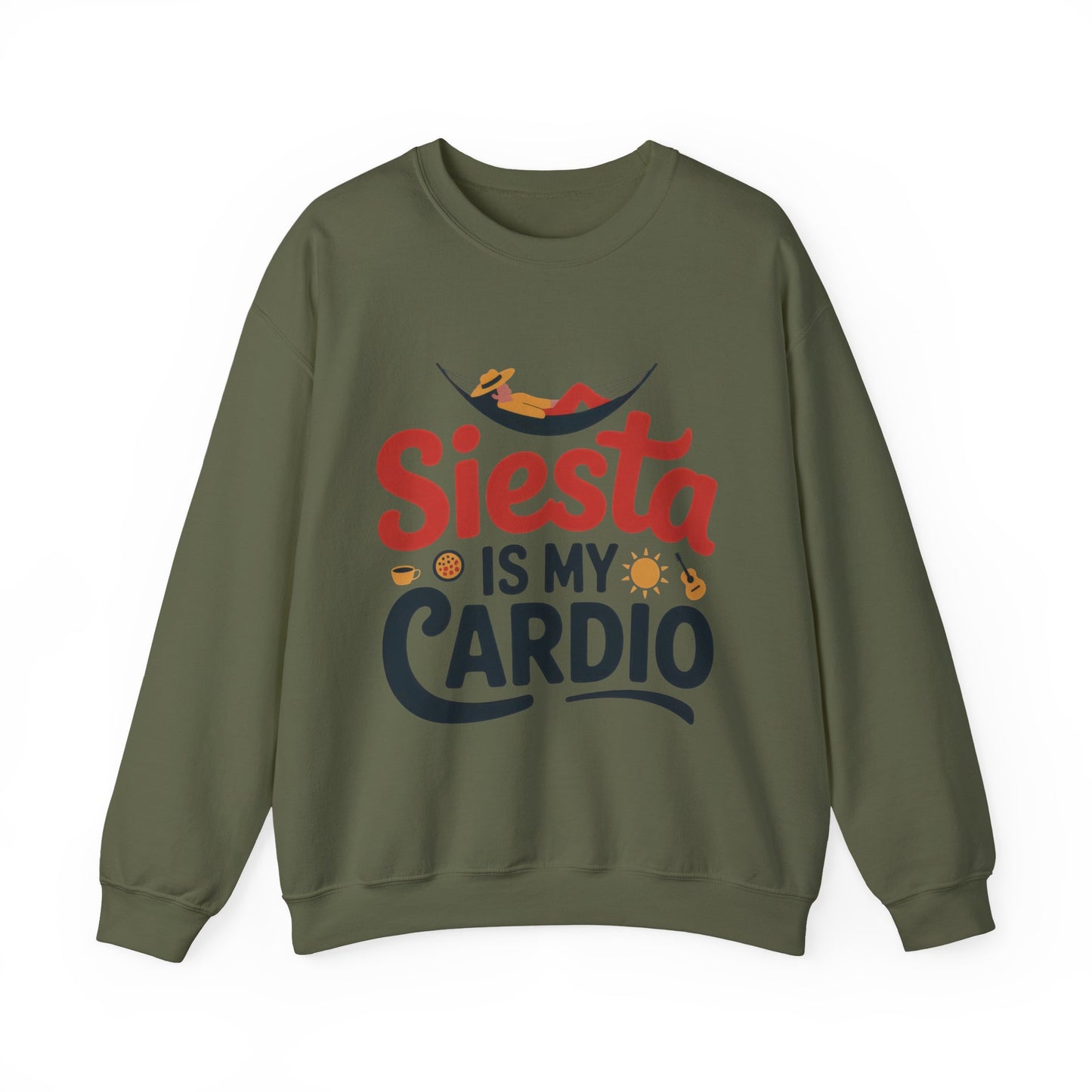 Men's Heavy Blend™ Crewneck Sweatshirt, Siesta Is My Cardio Funny Mens Sweatshirt Spain Gift