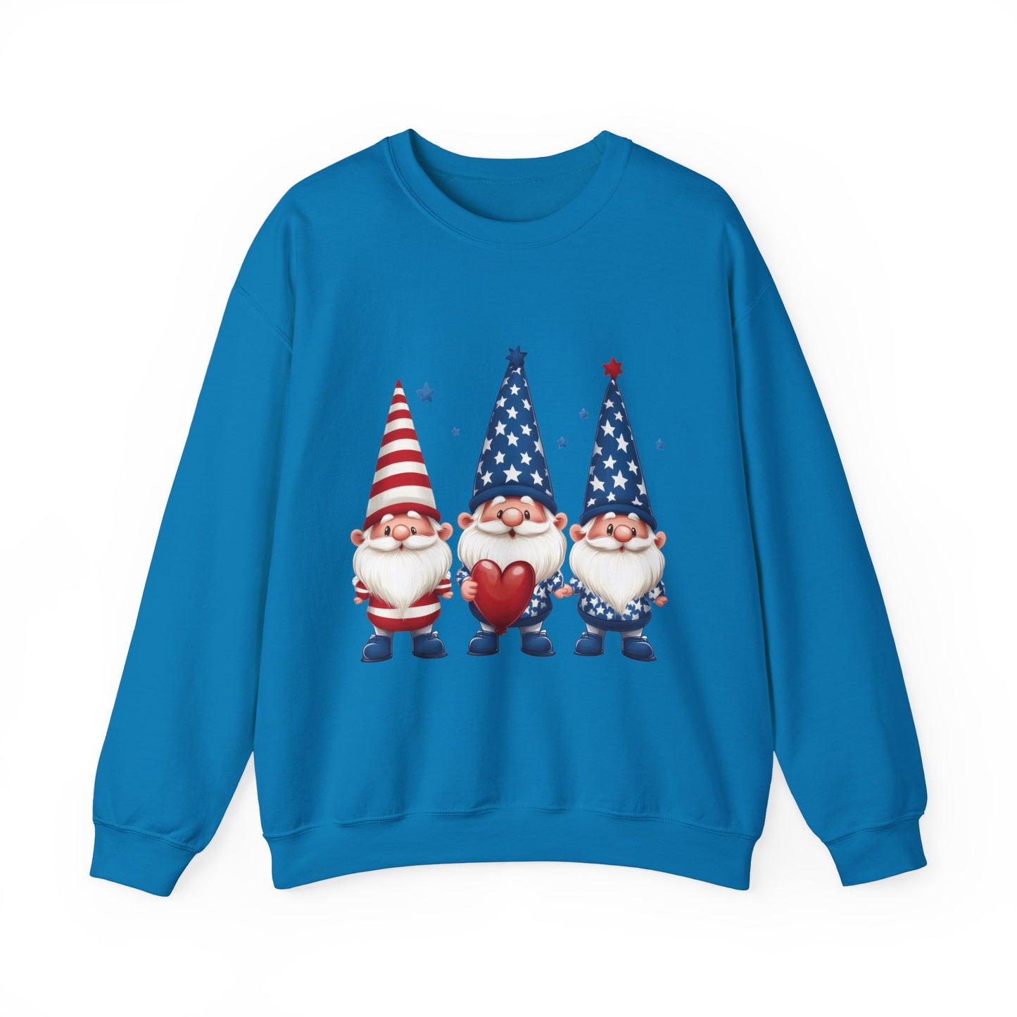 Patriotic Gnome Sweatshirt, Cozy Casual Wear for Independence Day, Gift for Gnome Lovers, 4th of July Apparel, All-Year Comfort
