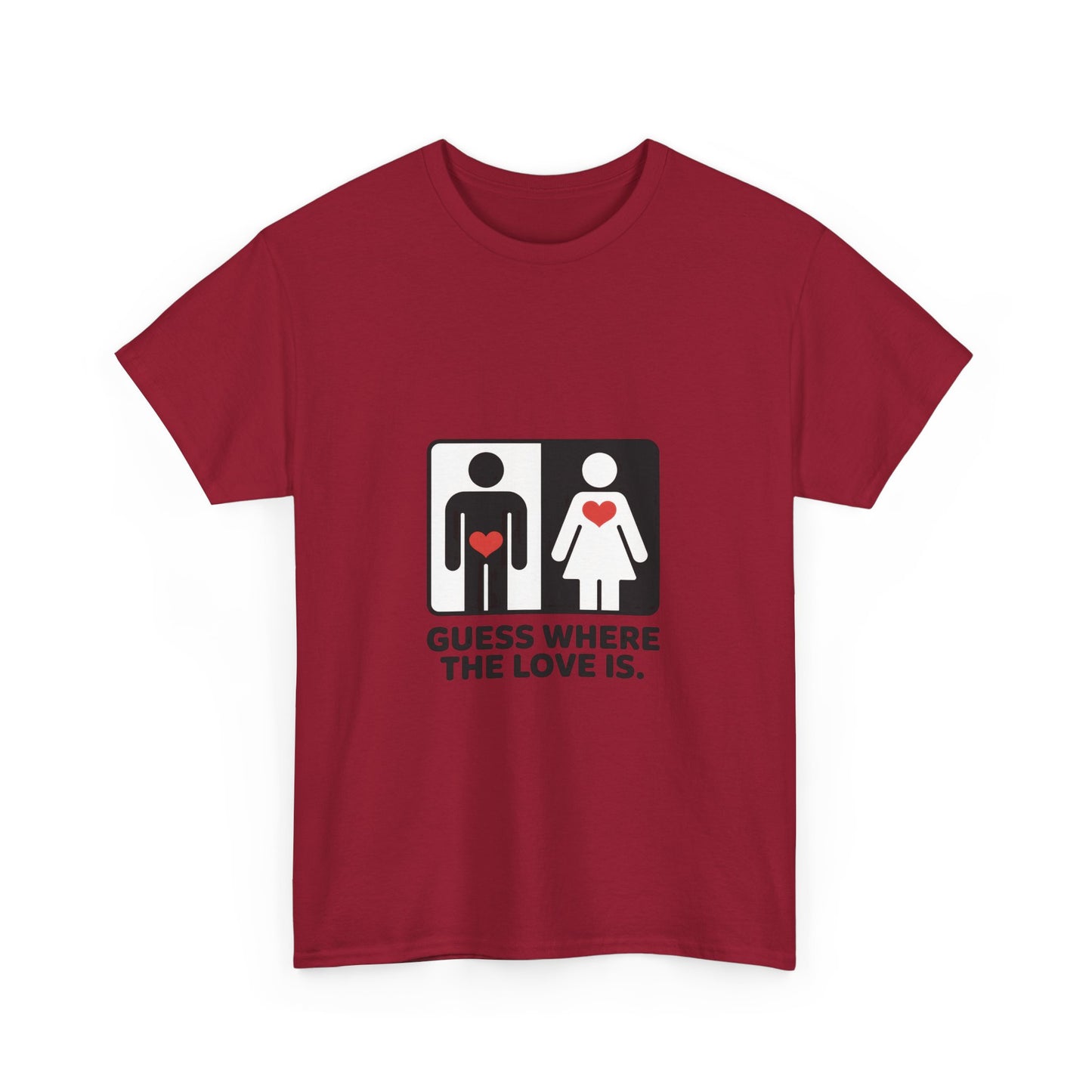 Funny Love Location Women's T-Shirt, Bold Graphic Humorous Relationship Tee, Gift for Couples, Valentine's Day Gift, Love joke tee