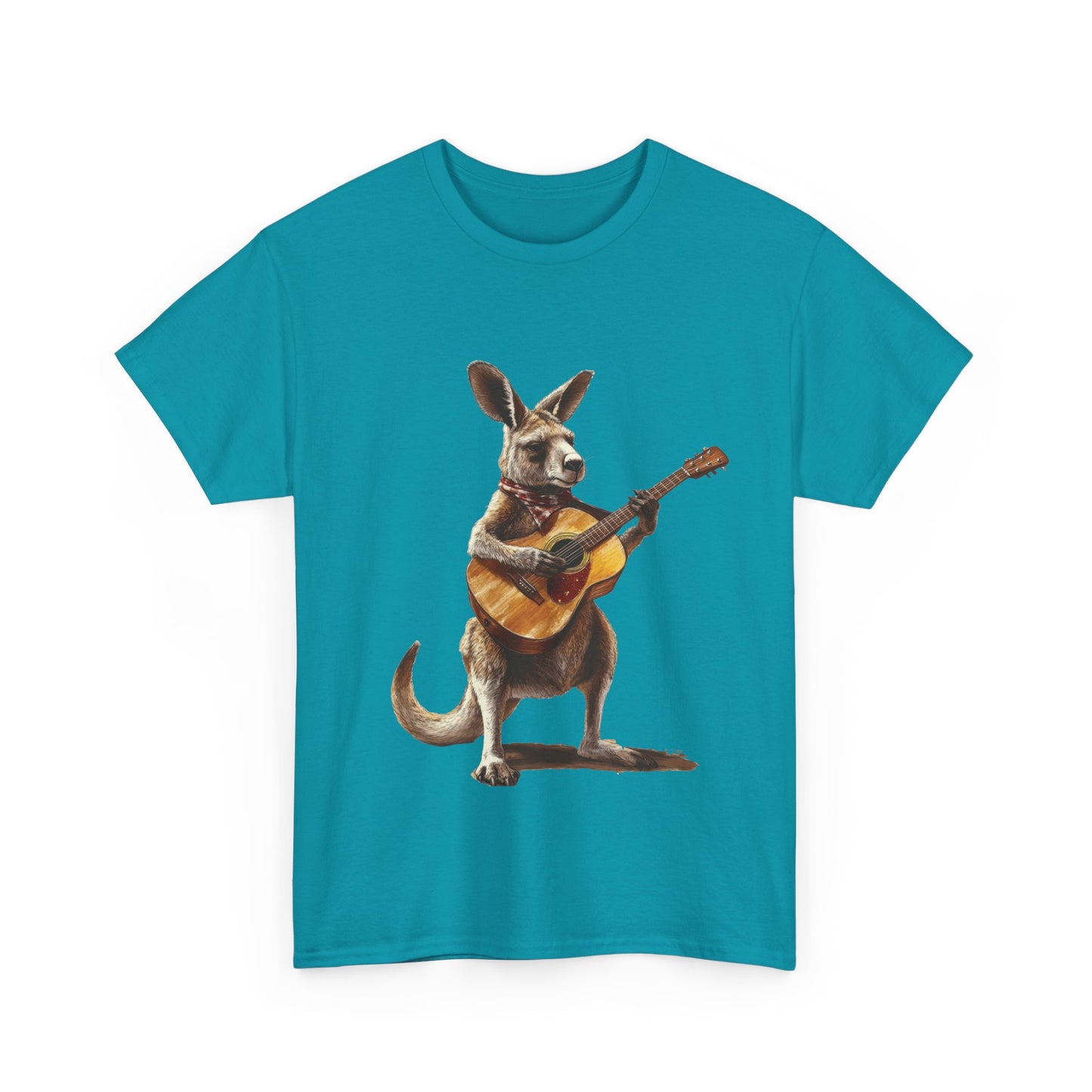 Kangaroo Musician Tee, Fun Graphic Shirt, Unisex Cotton Tee, Gift for Music Lovers, Aussie Music Lover Gift, Guitar Playing Kangaroo T-Shirt